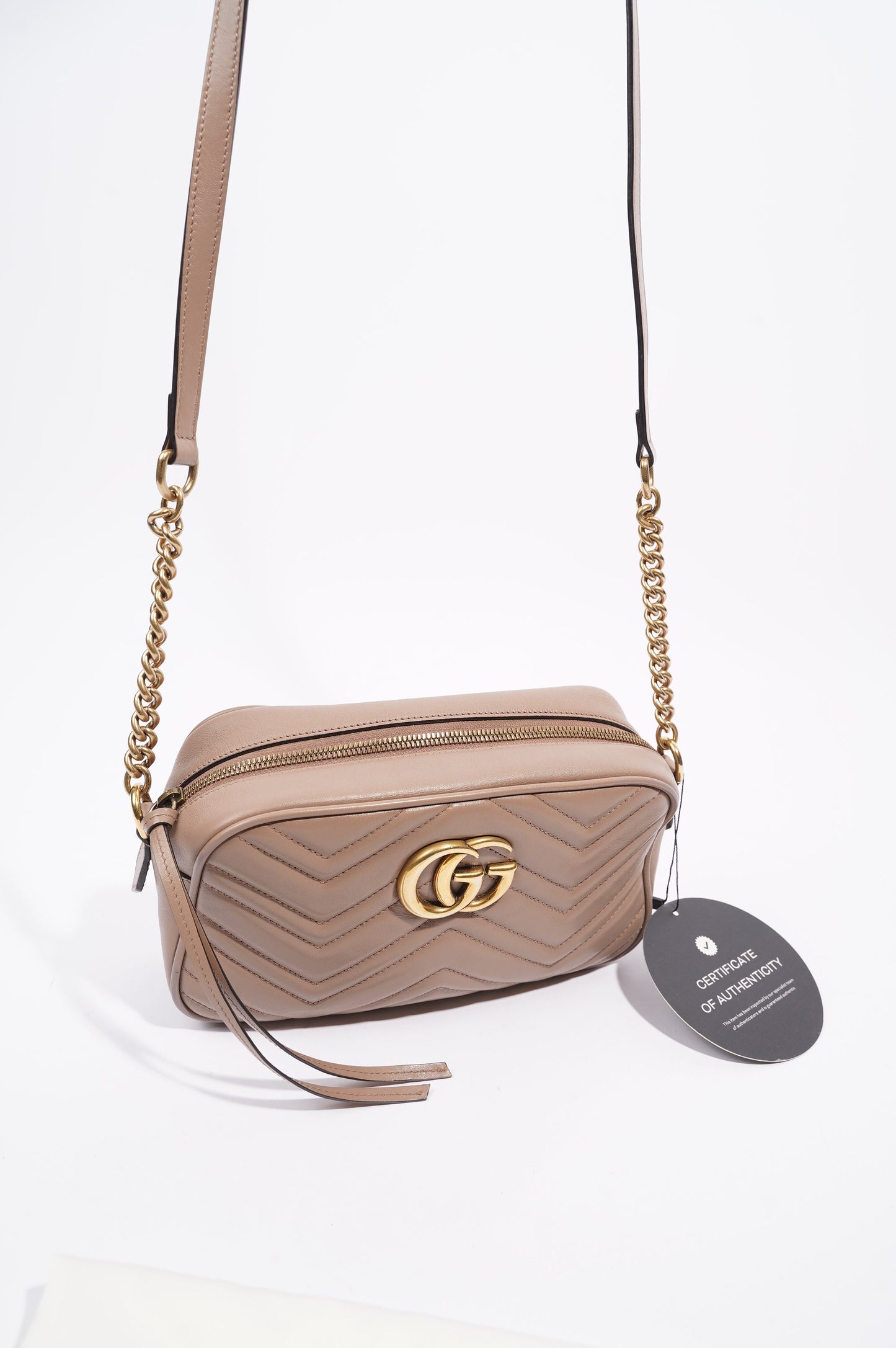 Gucci Womens Marmont Zip Nude Small