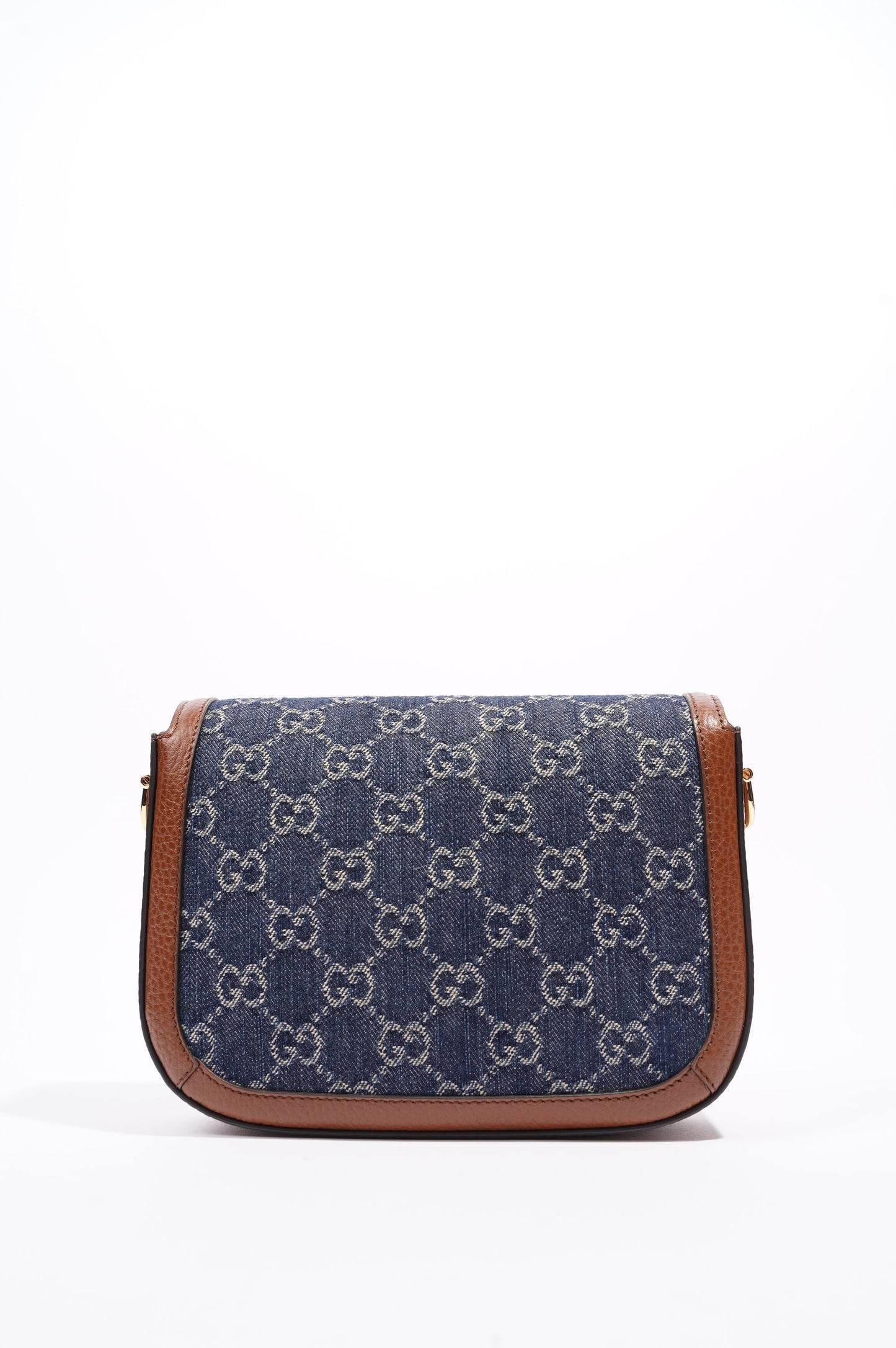Gucci Womens Horsebit 1955 Mini Bag Demin / Brown