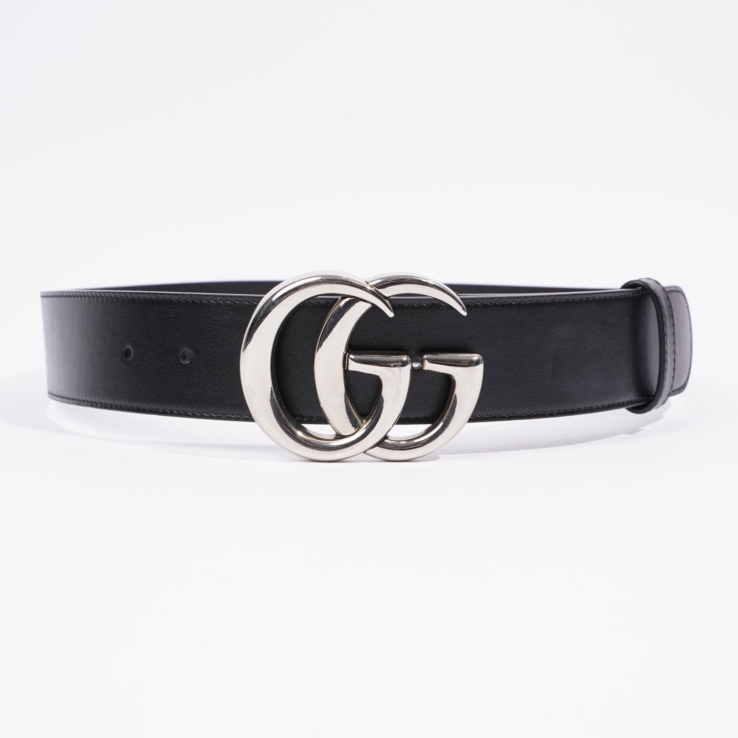Gucci Marmont Belt Black / Silver Leather 80cm 32"