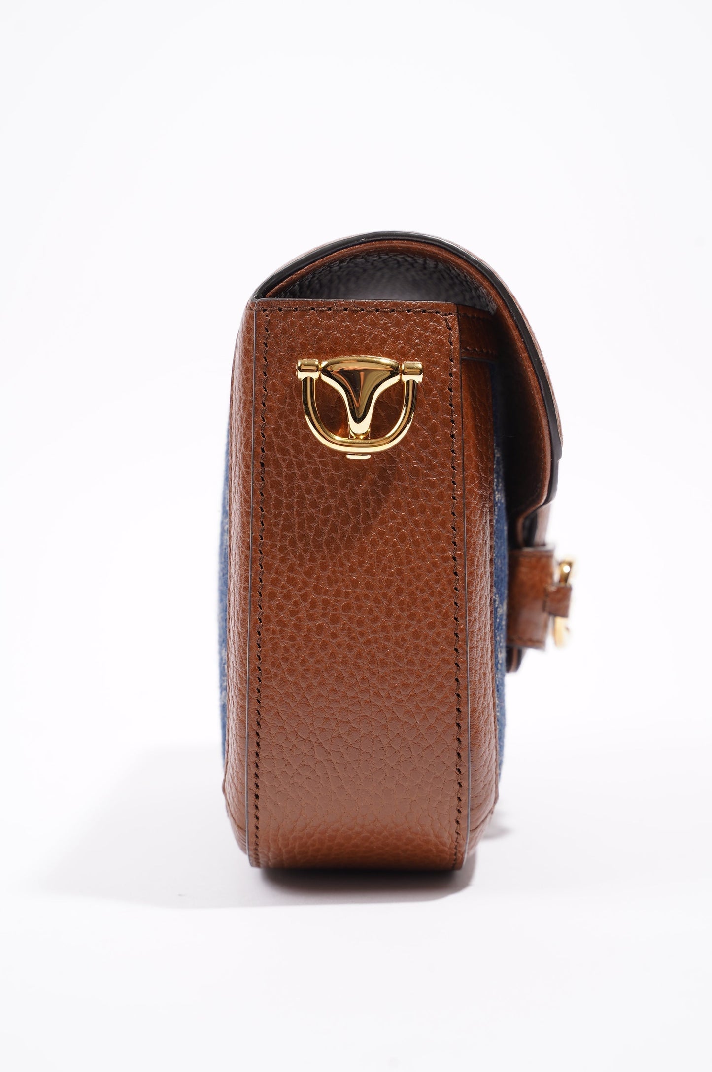 Gucci Womens Horsebit 1955 Mini Bag Demin / Brown