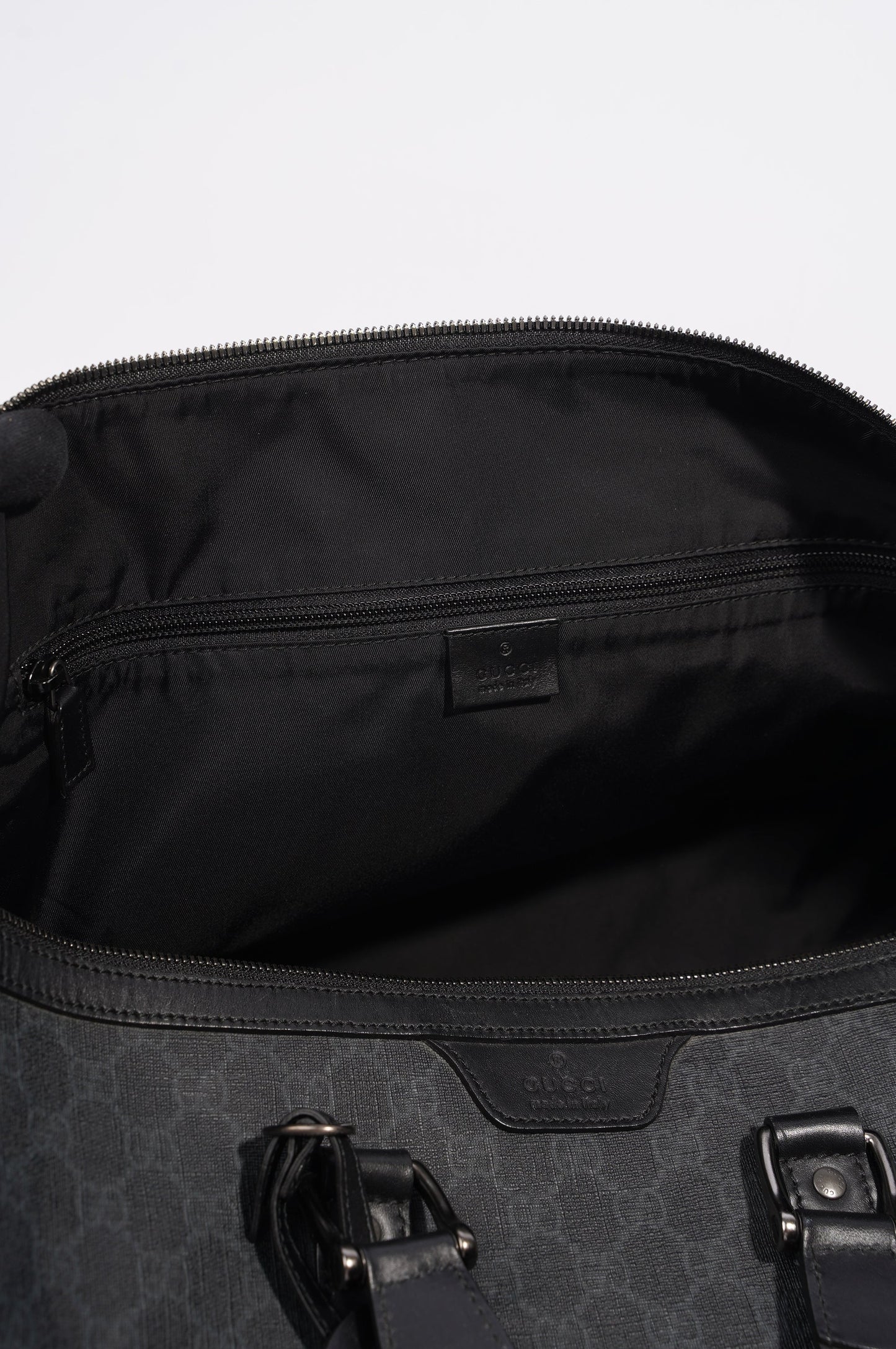 Gucci Mens GG Duffle Bag Grey Canvas