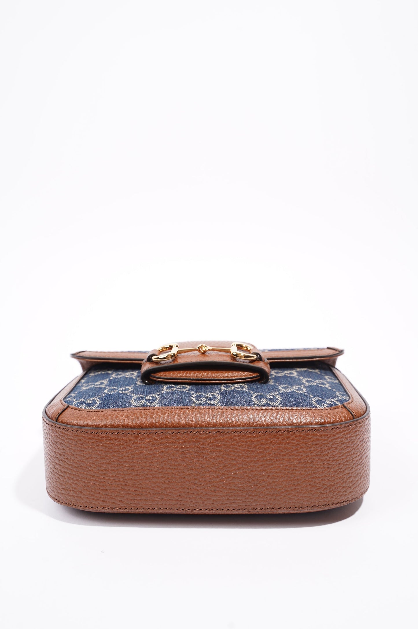 Gucci Womens Horsebit 1955 Mini Bag Demin / Brown