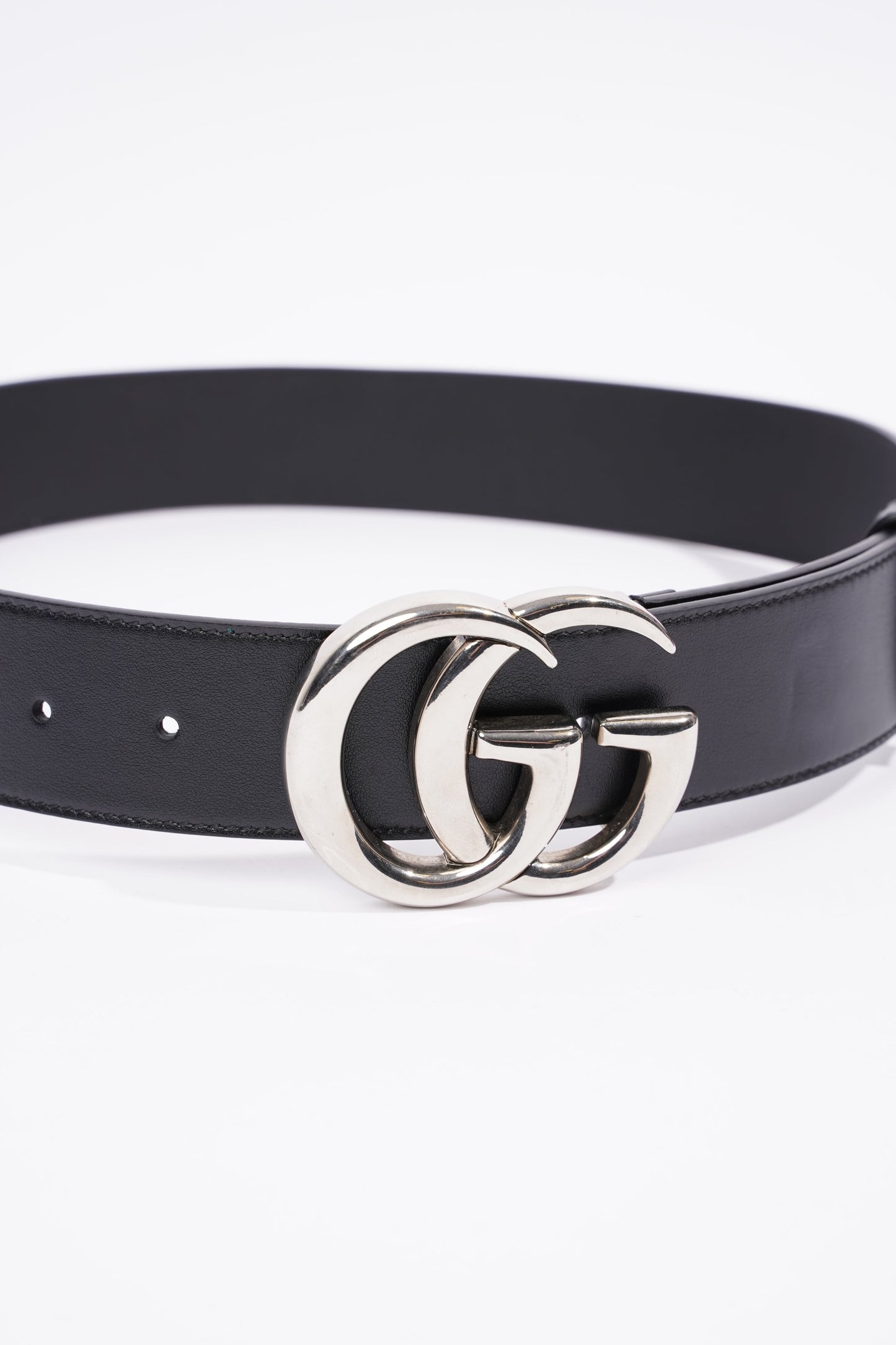 Gucci Marmont Belt Black / Silver Leather 80cm 32"
