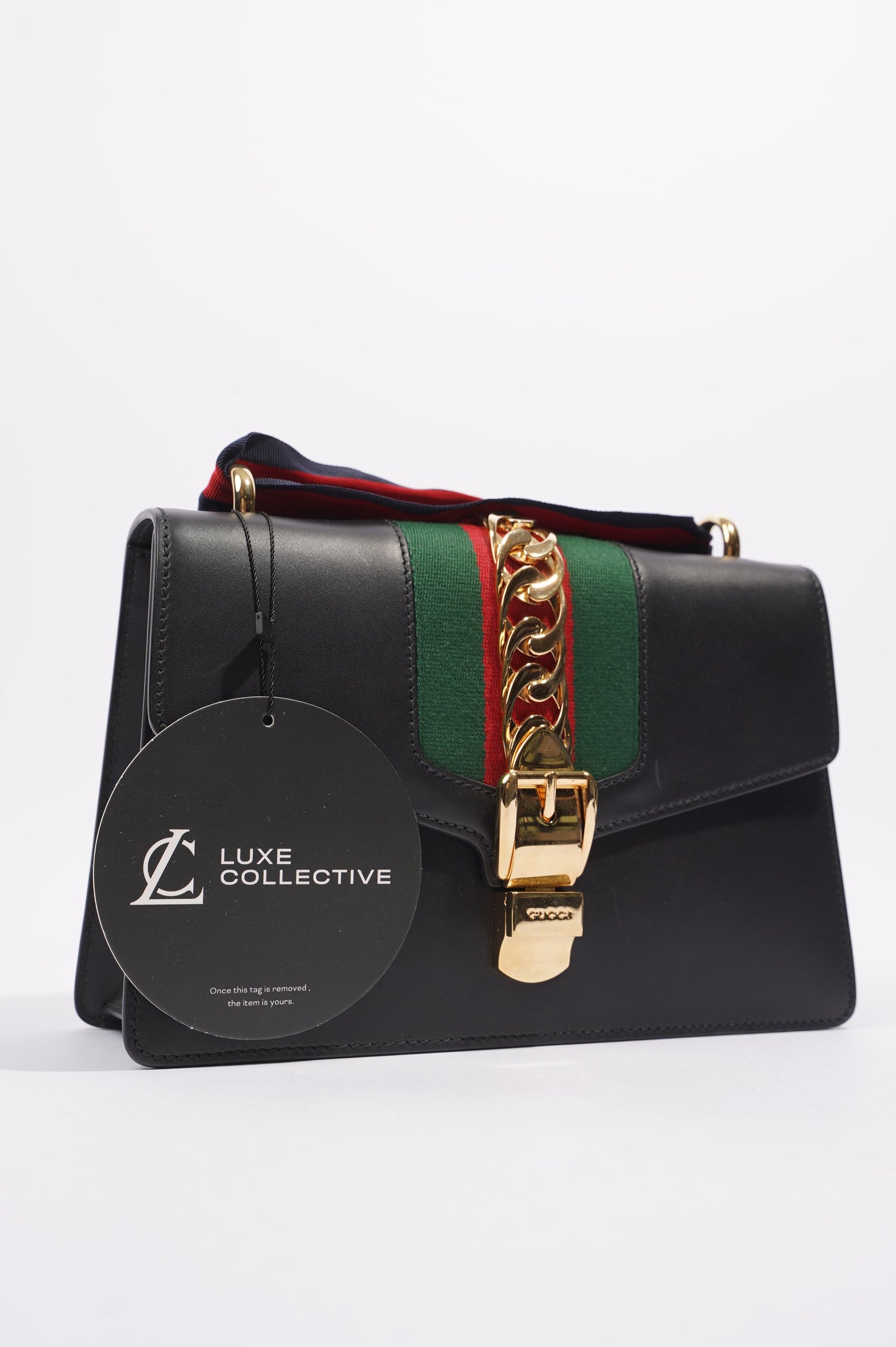 Gucci Womens Sylvie Black / Green / Red Medium
