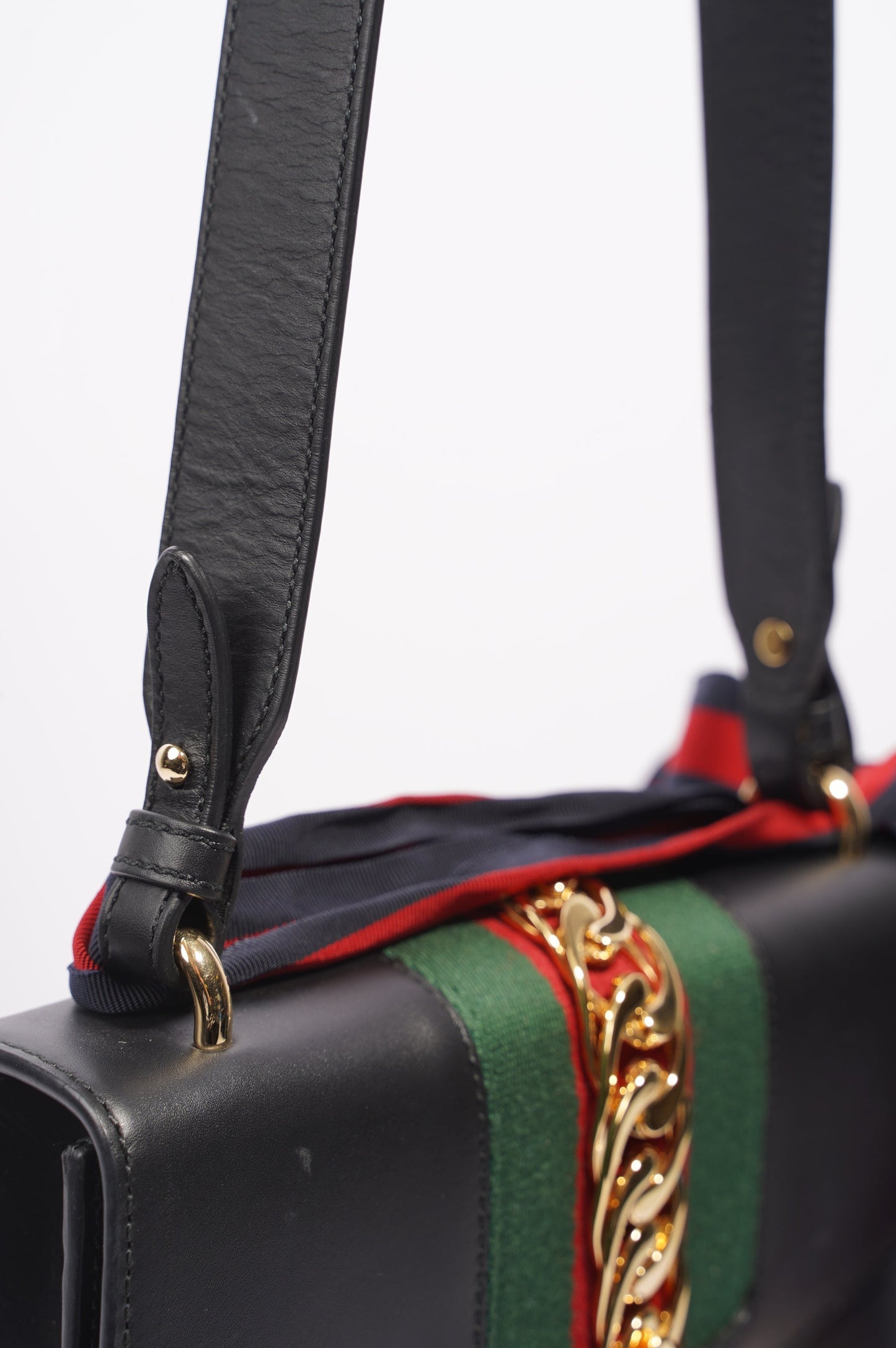 Gucci Womens Sylvie Black / Green / Red Medium