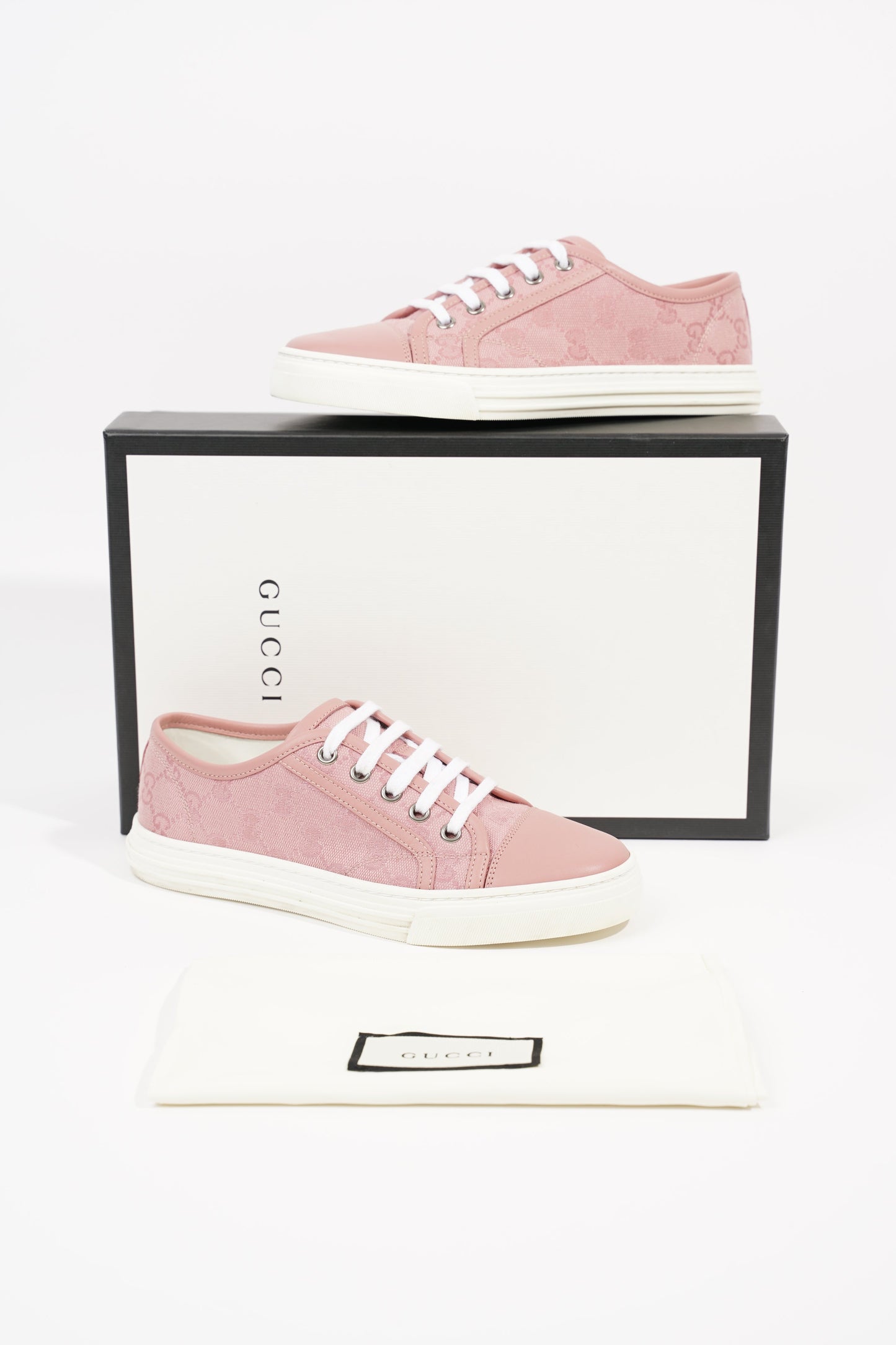 Gucci Womens GG Low Top Sneaker Pink EU 34.5 / UK 1.5