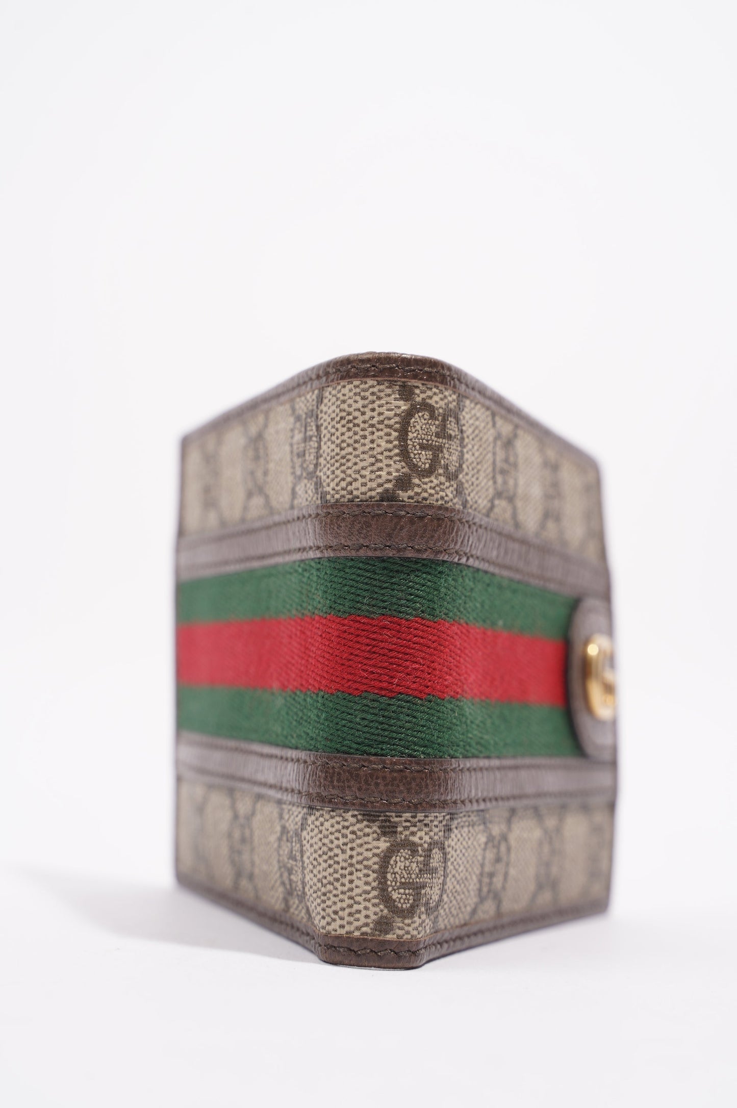 Gucci Mens Bi Fold Web Wallet Brown Canvas