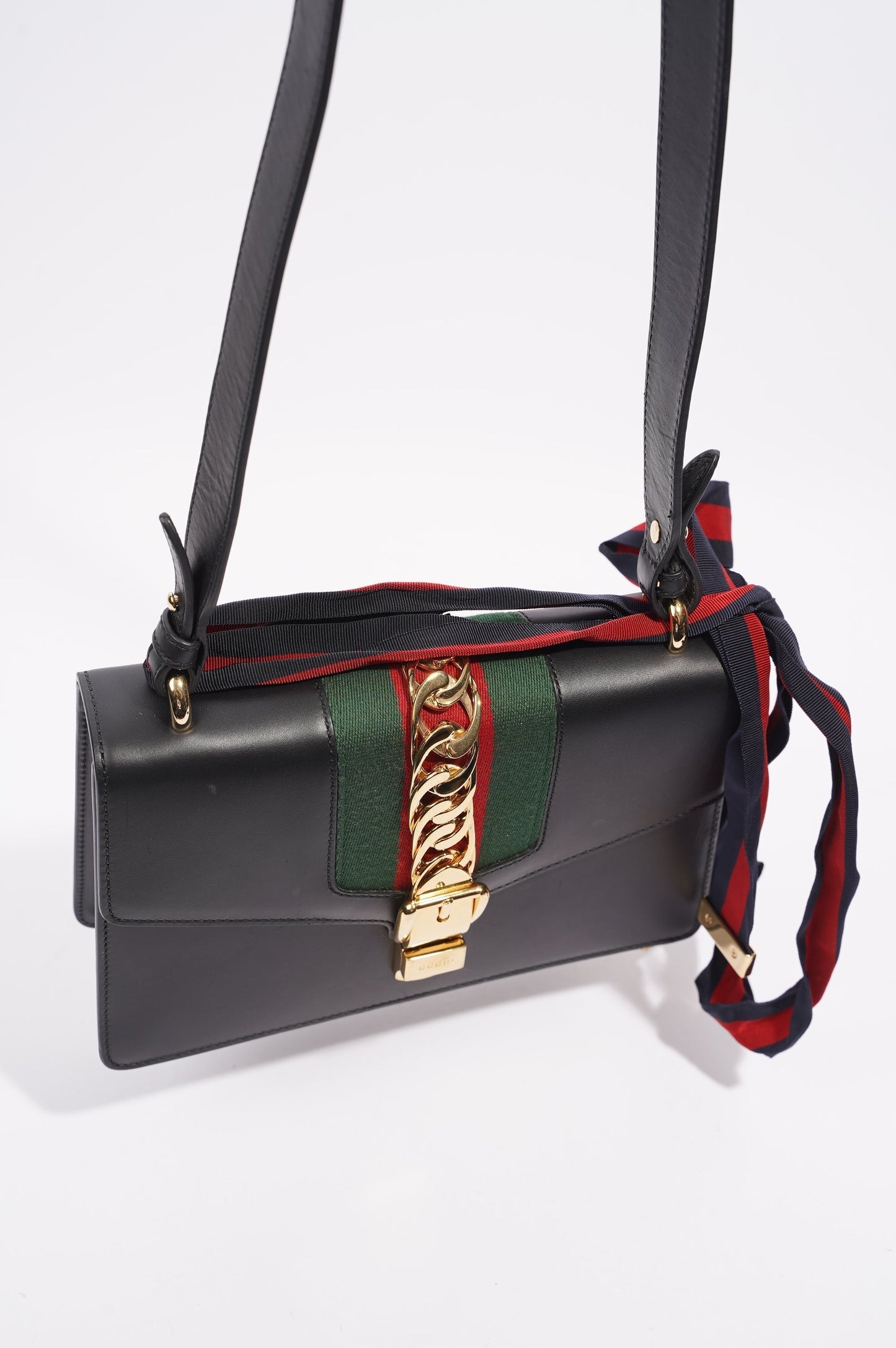 Gucci Womens Sylvie Black / Green / Red Medium