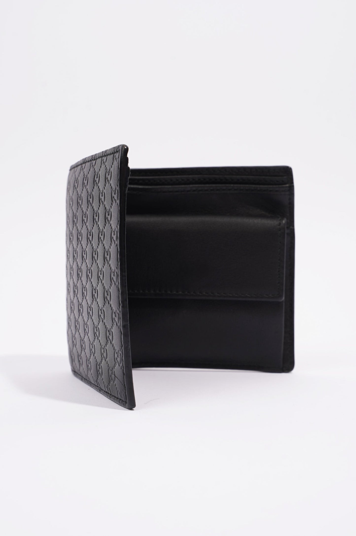 Gucci Mens Guccissima Bi-Fold Wallet Wallet Black / Navy Leather