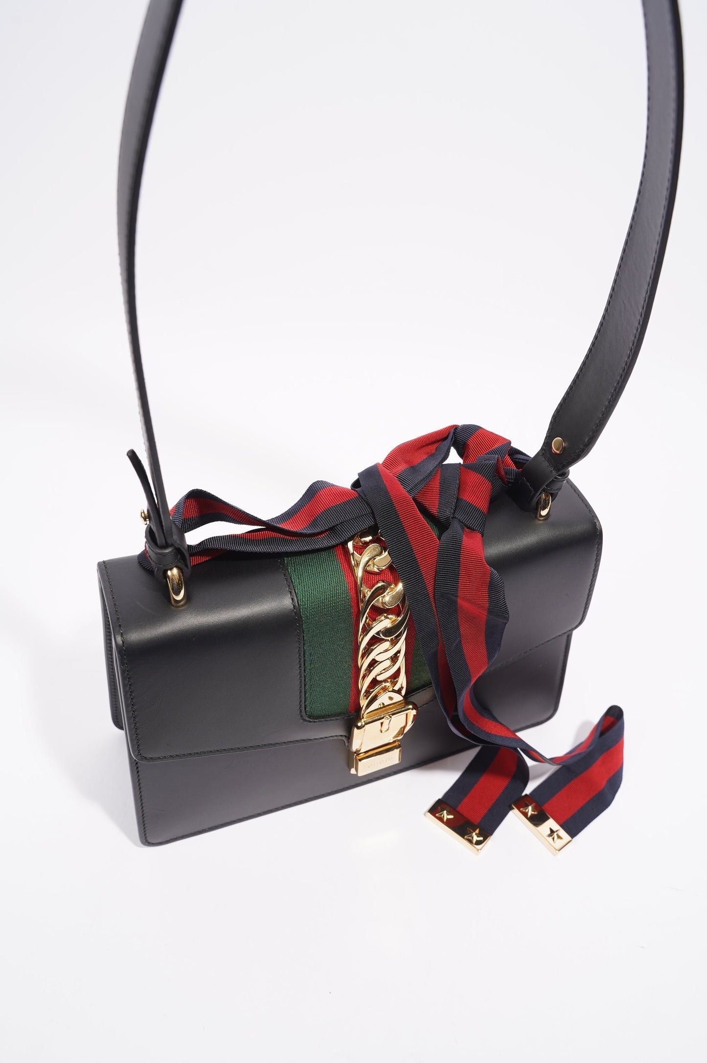 Gucci Womens Sylvie Black / Green / Red Medium