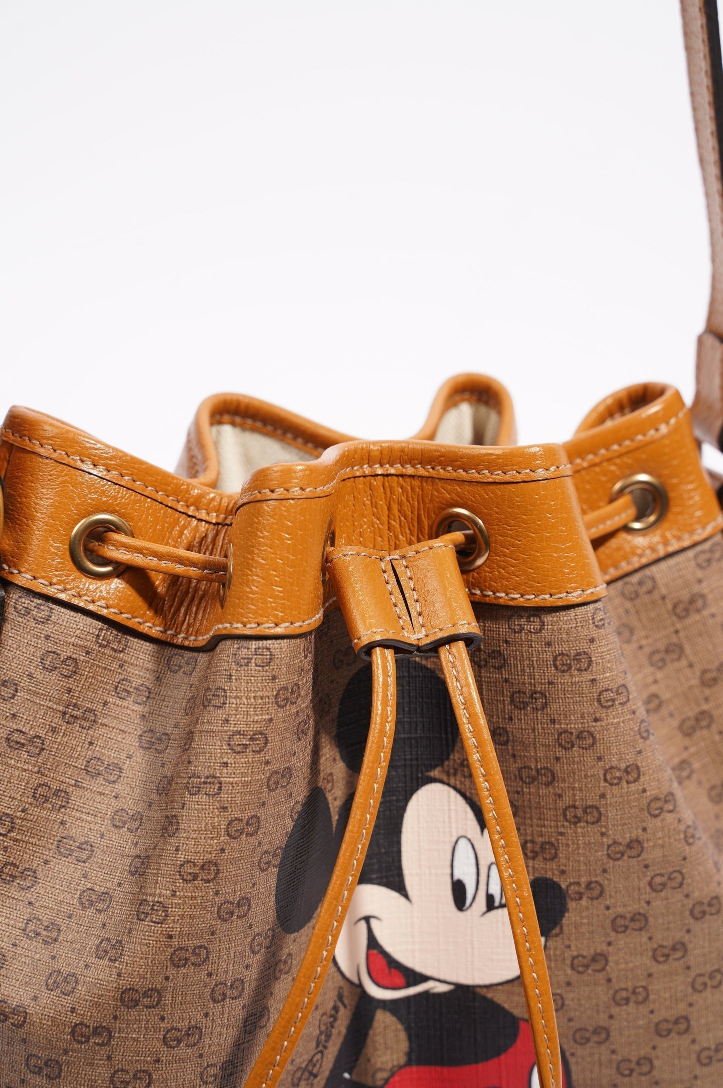 Gucci x Disney Womens Bucket Bag Brown Small