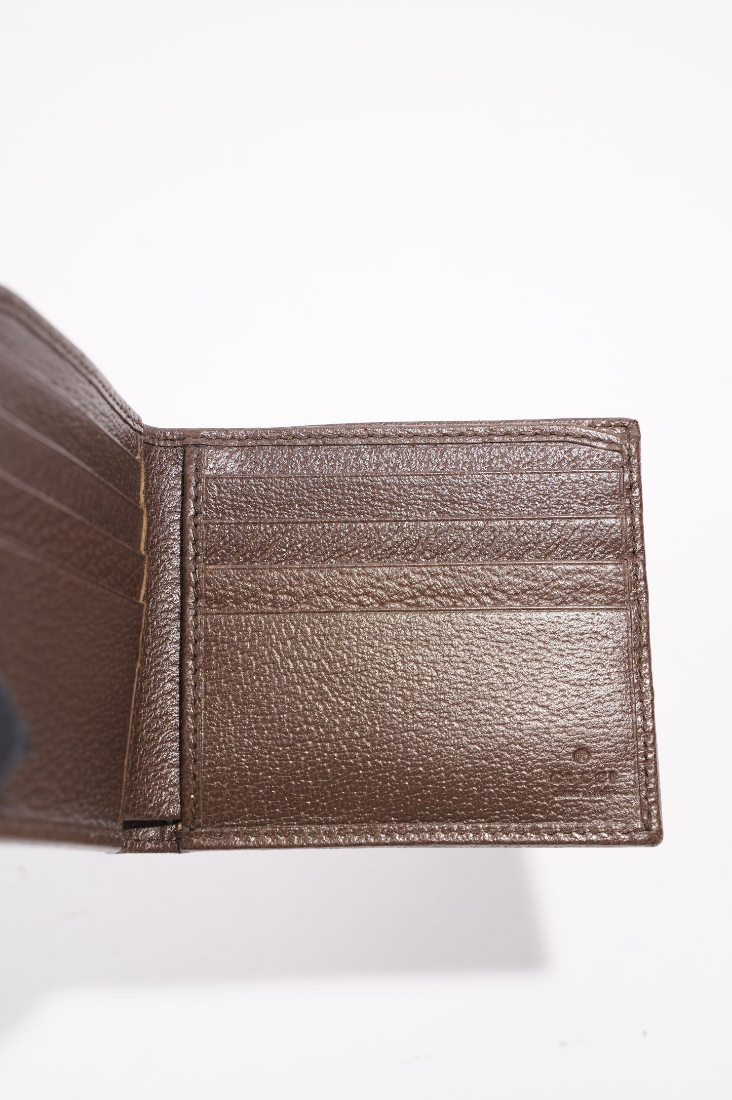 Gucci Mens Bi Fold Web Wallet Brown Canvas