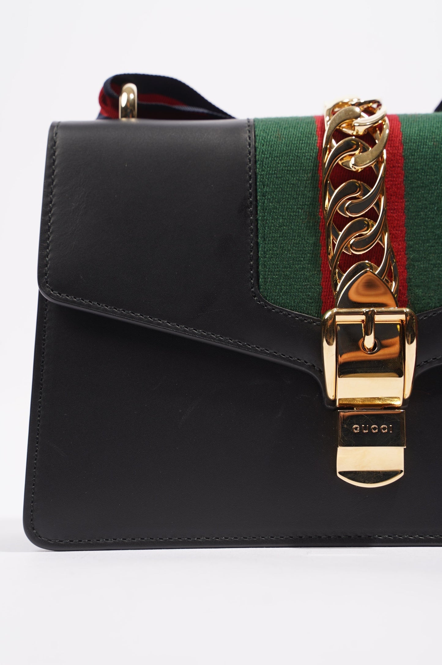 Gucci Womens Sylvie Black / Green / Red Medium