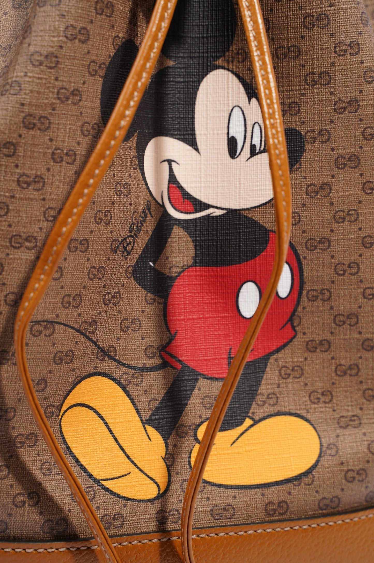 Gucci x Disney Womens Bucket Bag Brown Small