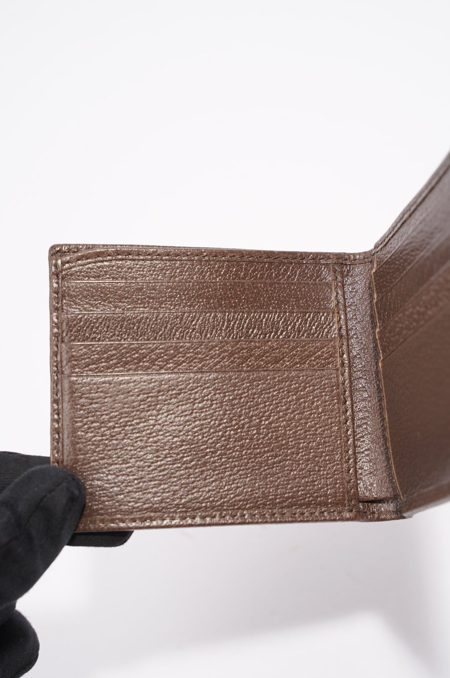 Gucci Mens Bi Fold Web Wallet Brown Canvas
