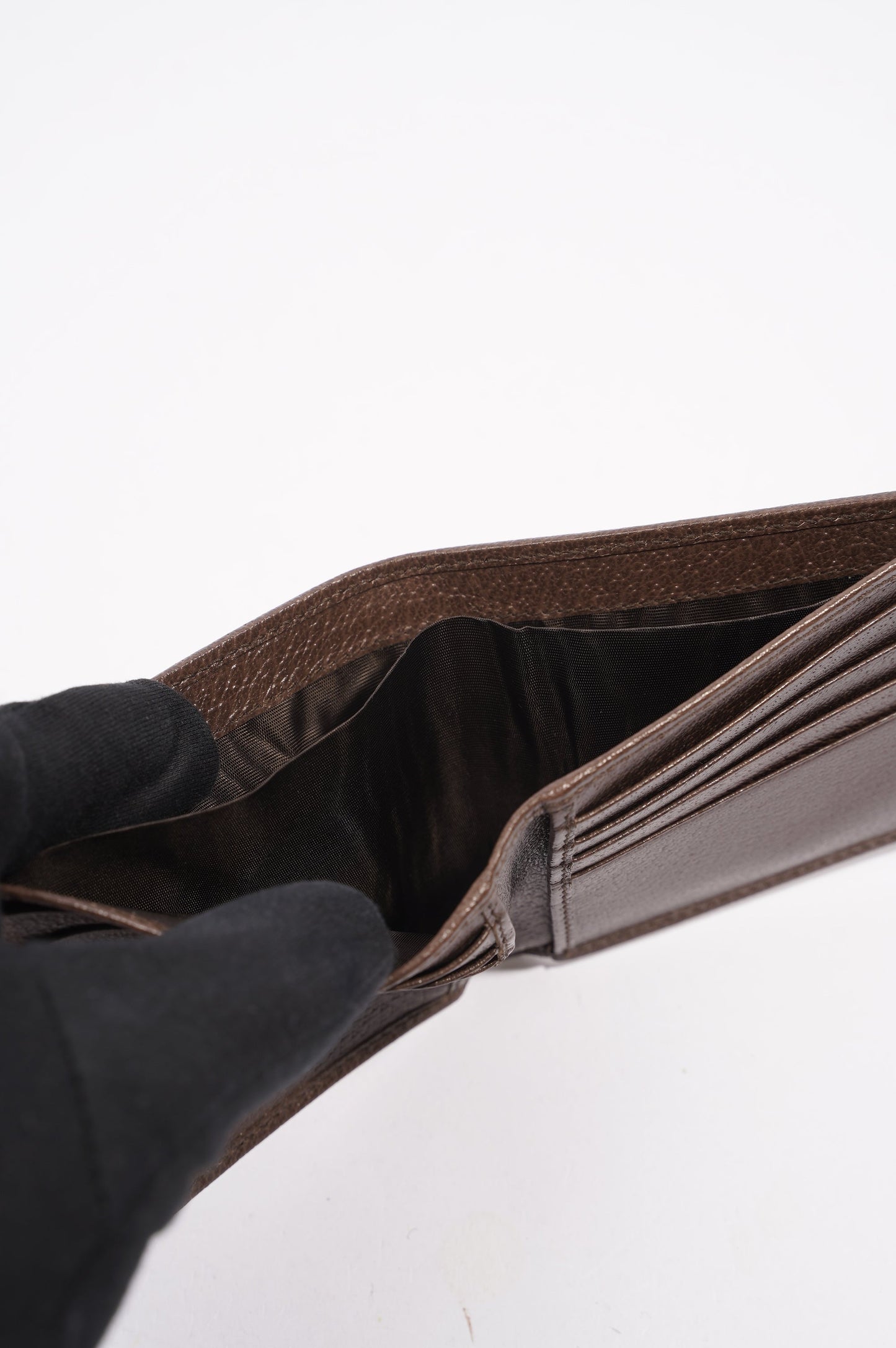 Gucci Mens Bi Fold Web Wallet Brown Canvas