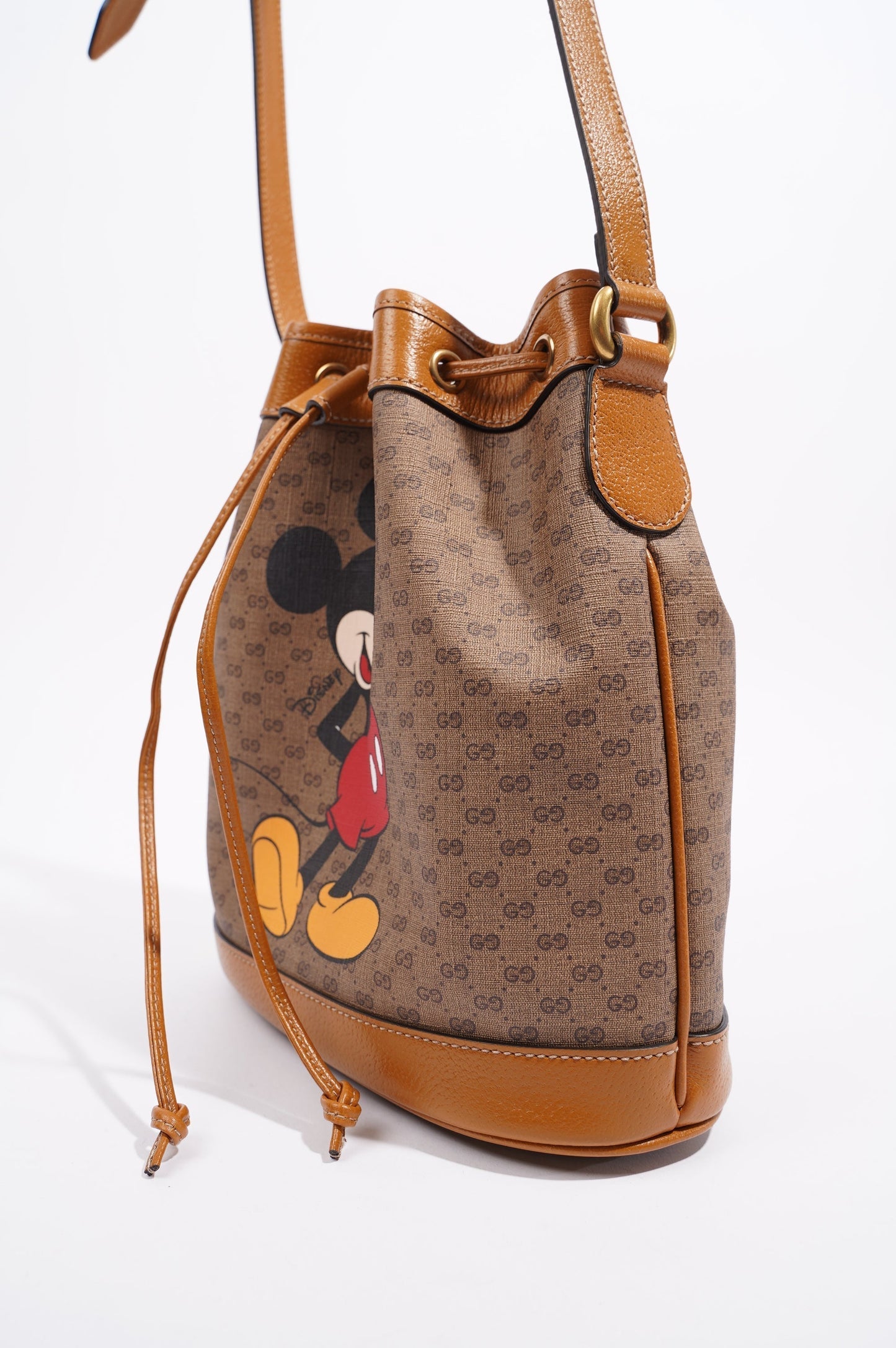 Gucci x Disney Womens Bucket Bag Brown Small