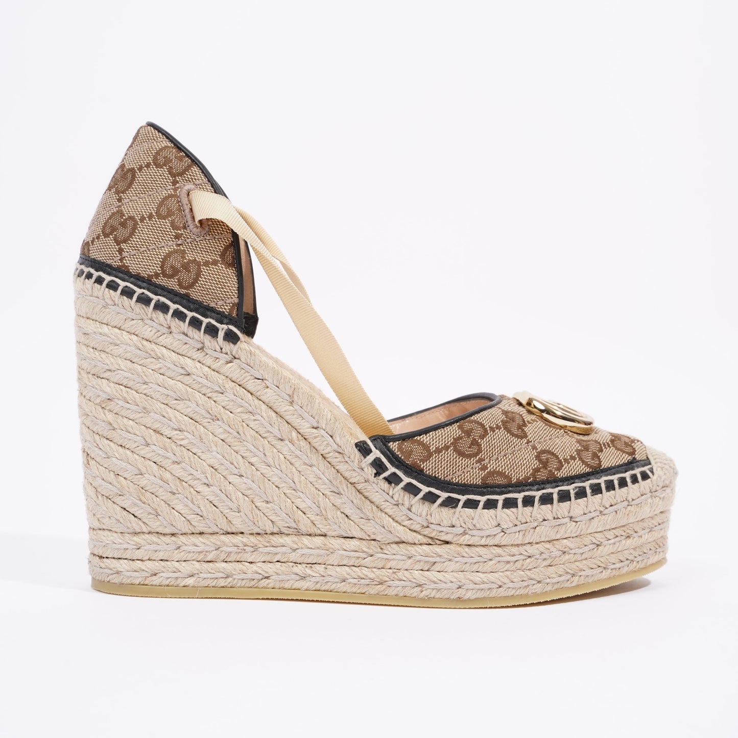 Gucci GG Matelasse Espadrille Beige / Brown Canvas EU 38 UK 5