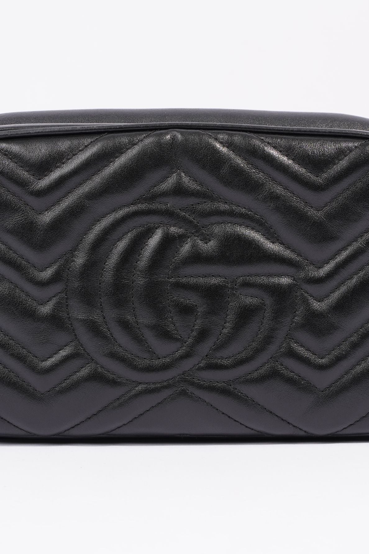 Gucci Womens Marmont GG Bag Black Leather Small