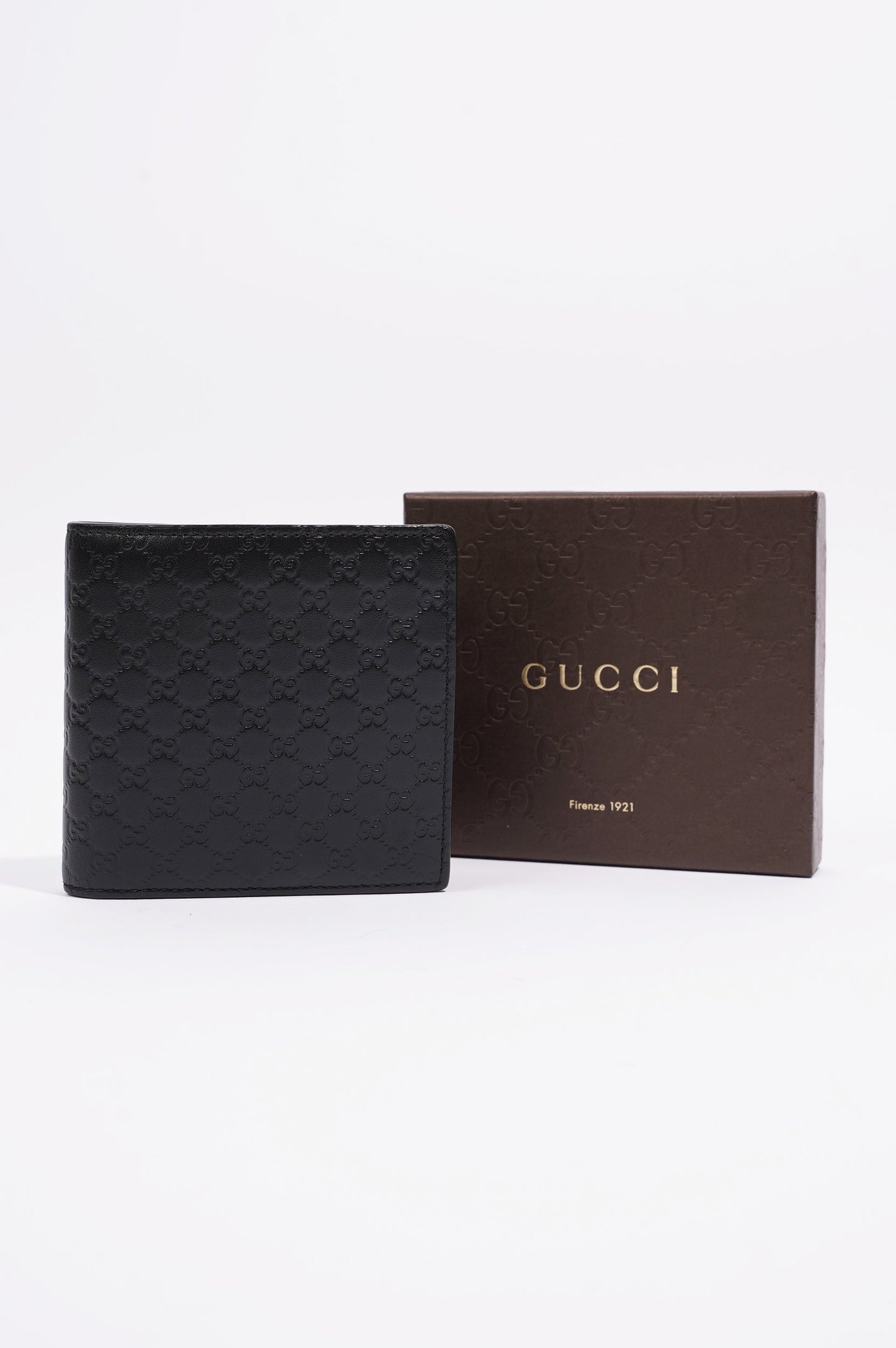 Gucci Mens Guccissima Bi-Fold Wallet Wallet Black / Navy Leather