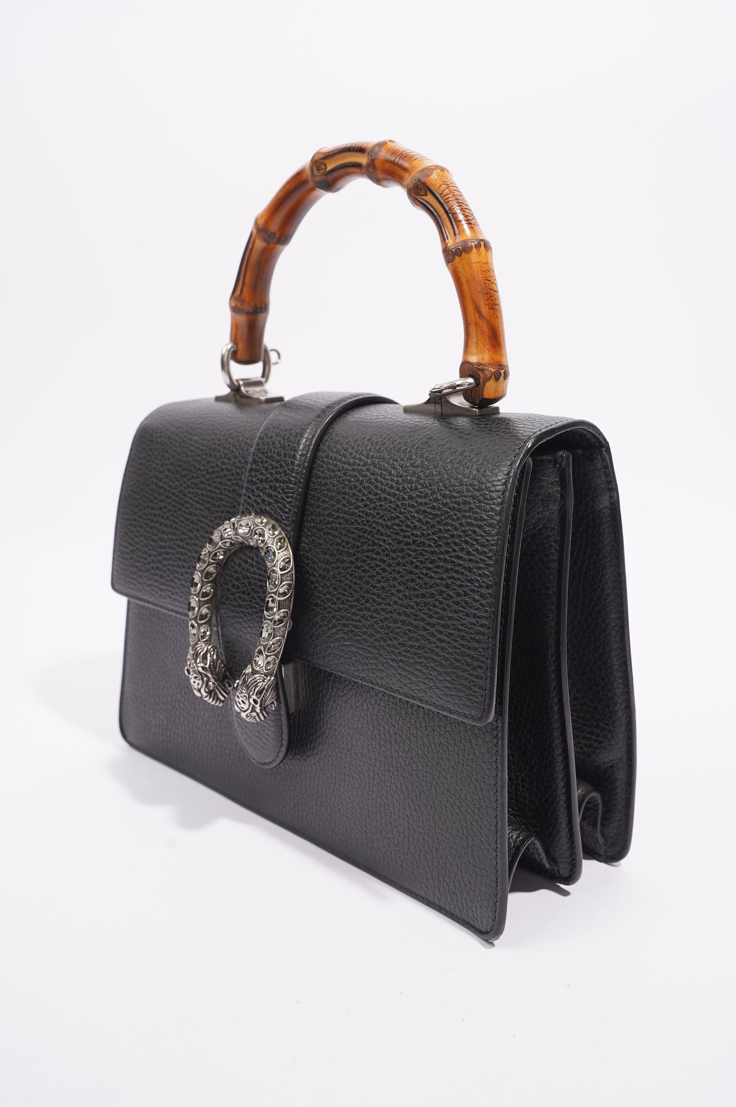 Gucci Dionysus Bamboo Top Handle Black Silver Medium