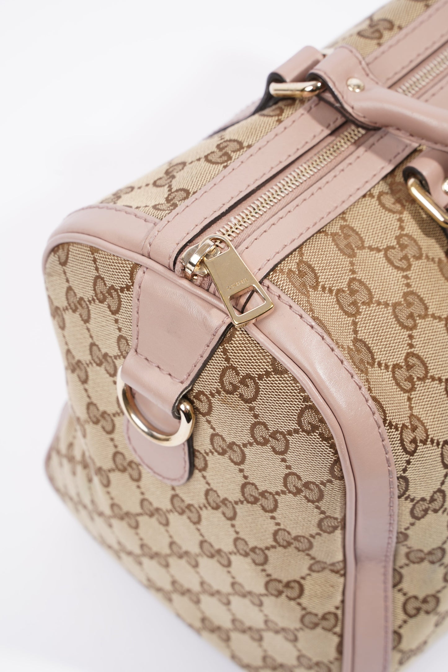 Gucci Womens Boston Bag Supreme / Pink Canvas Medium