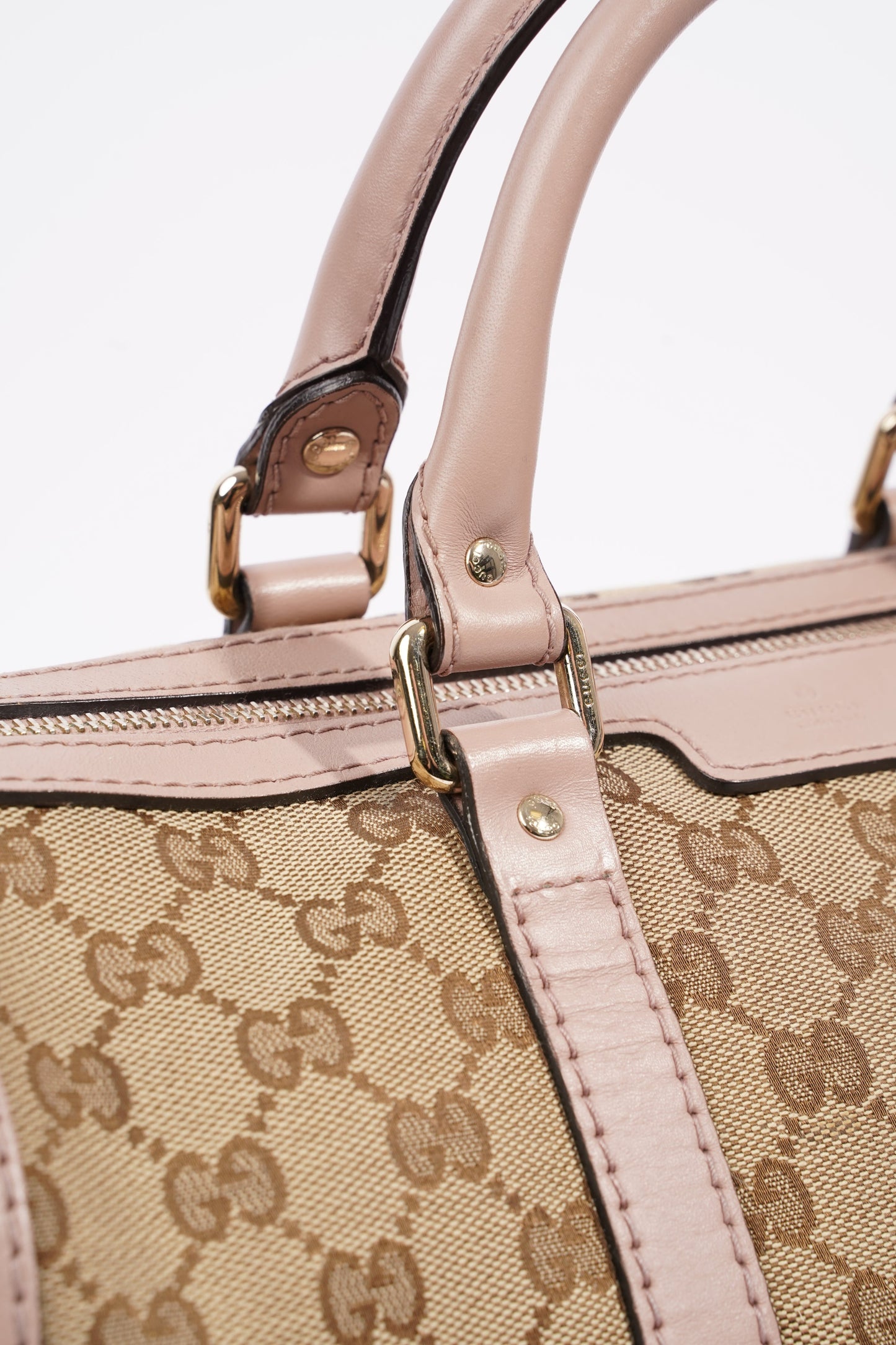 Gucci Womens Boston Bag Supreme / Pink Canvas Medium