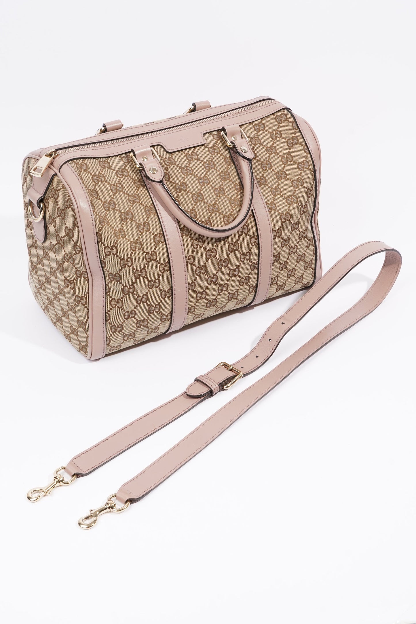 Gucci Womens Boston Bag Supreme / Pink Canvas Medium