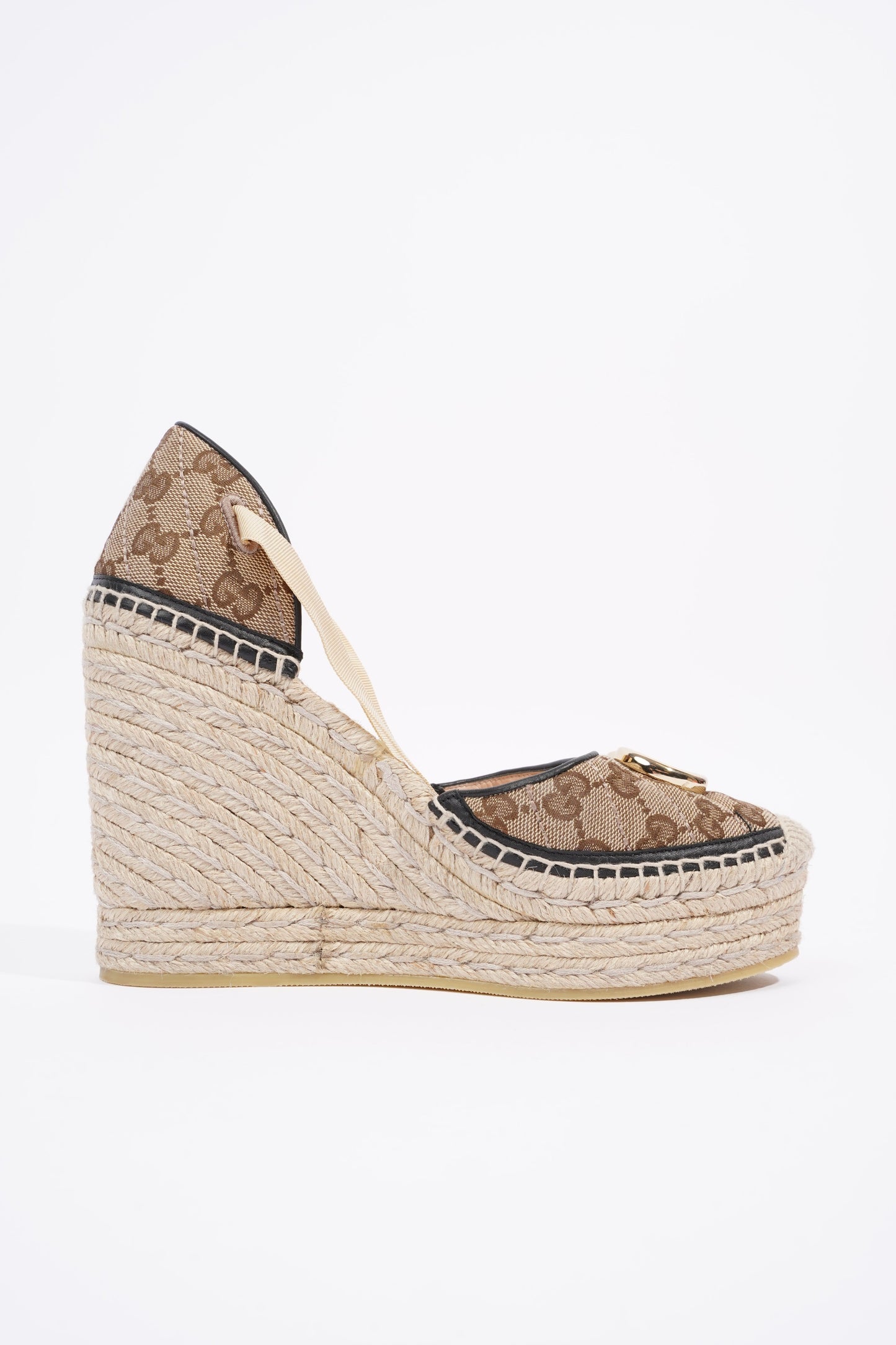 Gucci GG Matelasse Espadrille Beige / Brown Canvas EU 38 UK 5