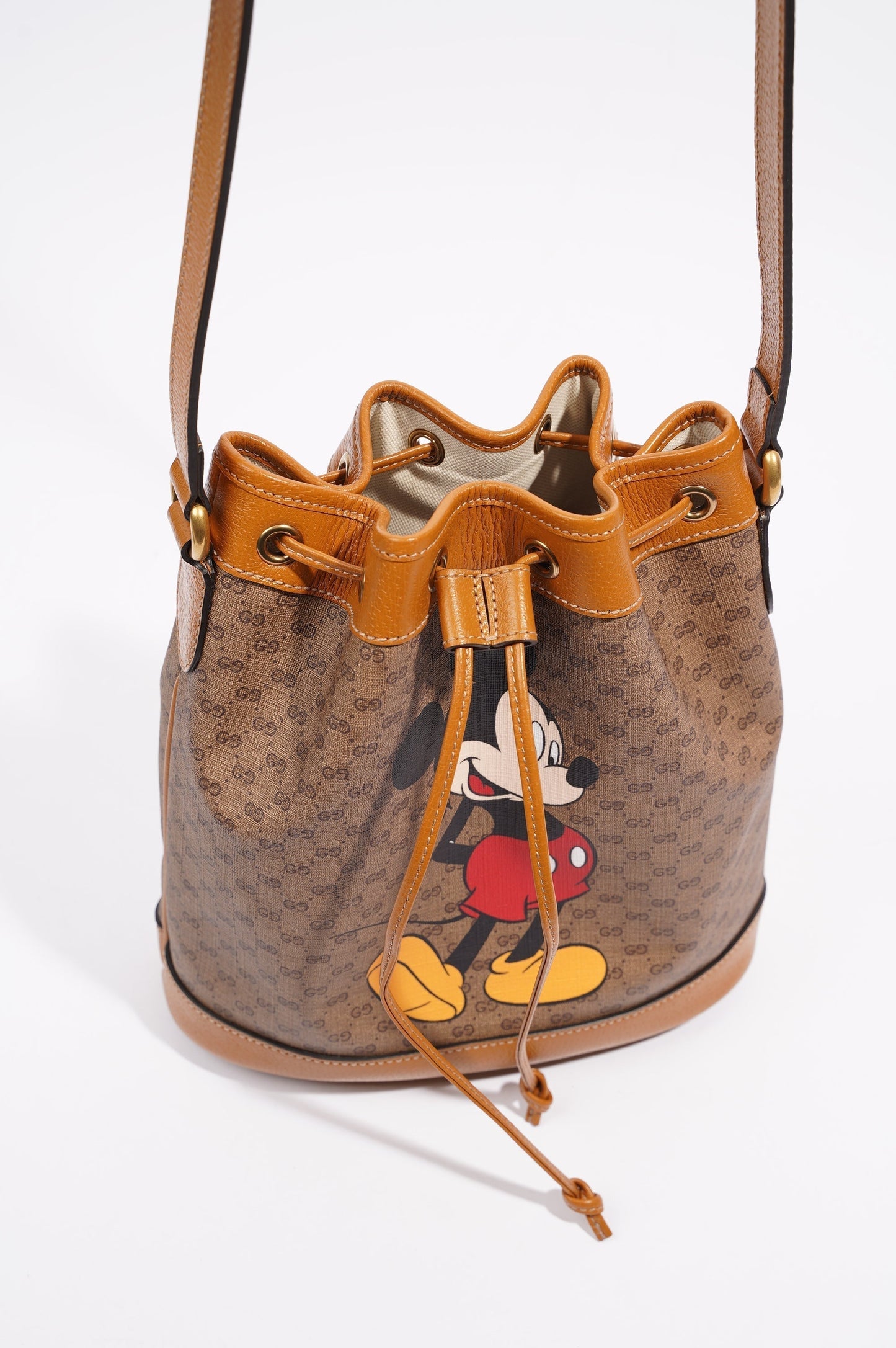 Gucci x Disney Womens Bucket Bag Brown Small