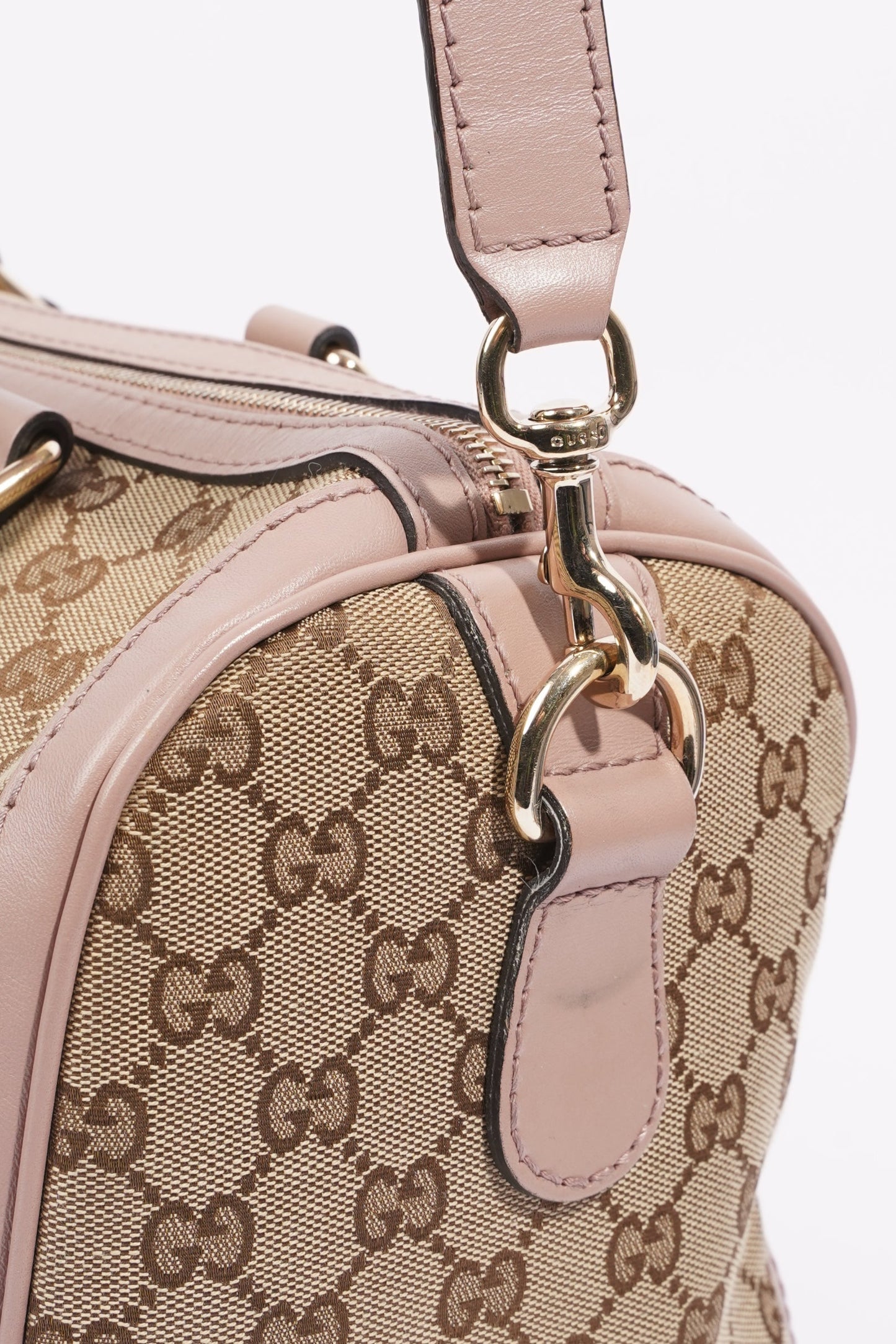 Gucci Womens Boston Bag Supreme / Pink Canvas Medium