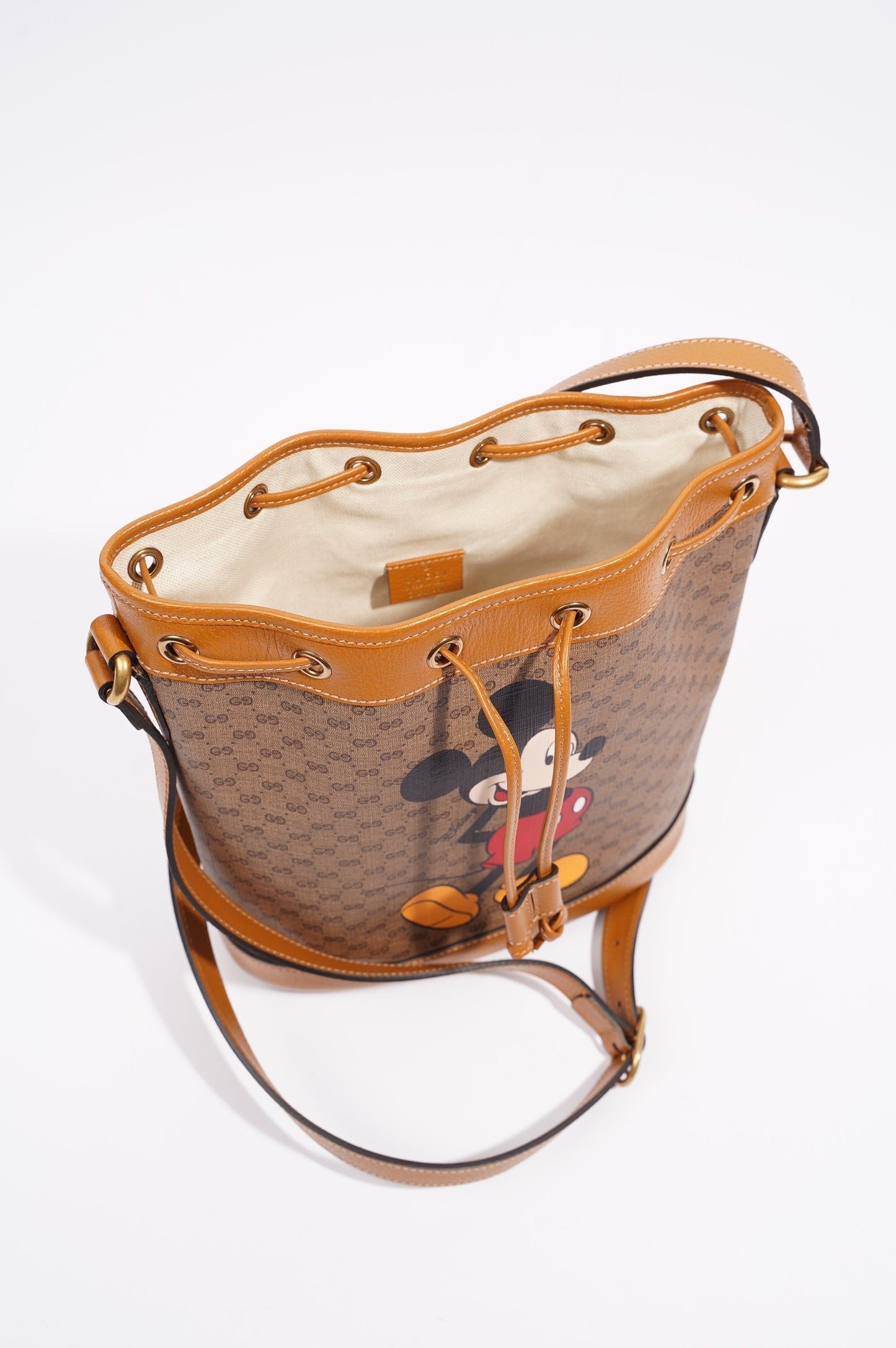 Gucci x Disney Womens Bucket Bag Brown Small