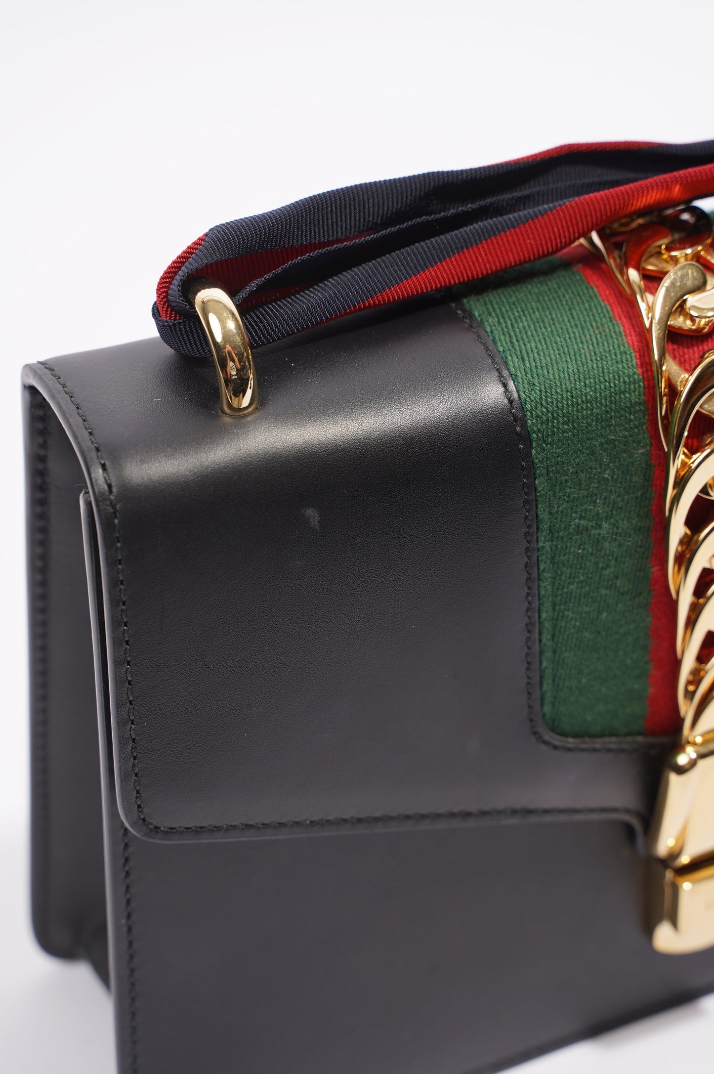 Gucci Womens Sylvie Black / Green / Red Medium