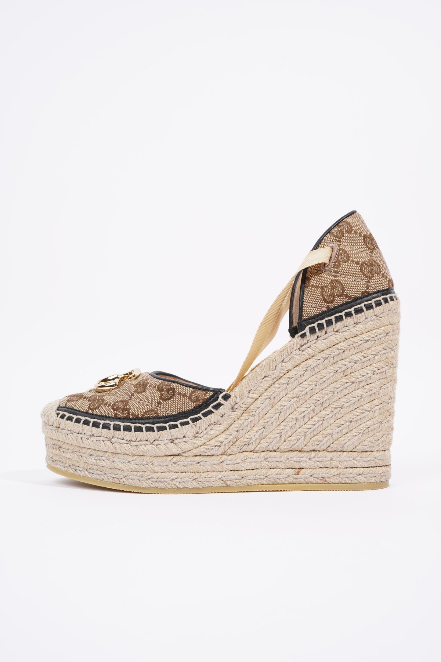 Gucci GG Matelasse Espadrille Beige / Brown Canvas EU 38 UK 5
