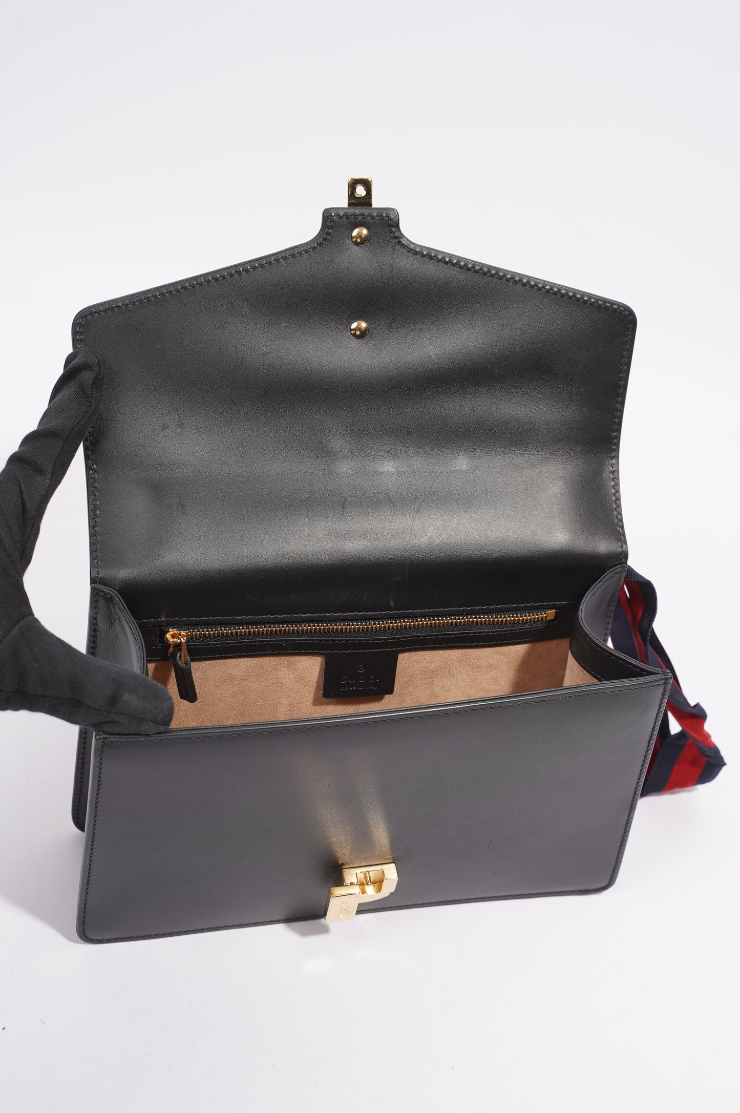 Gucci Womens Sylvie Black / Green / Red Medium