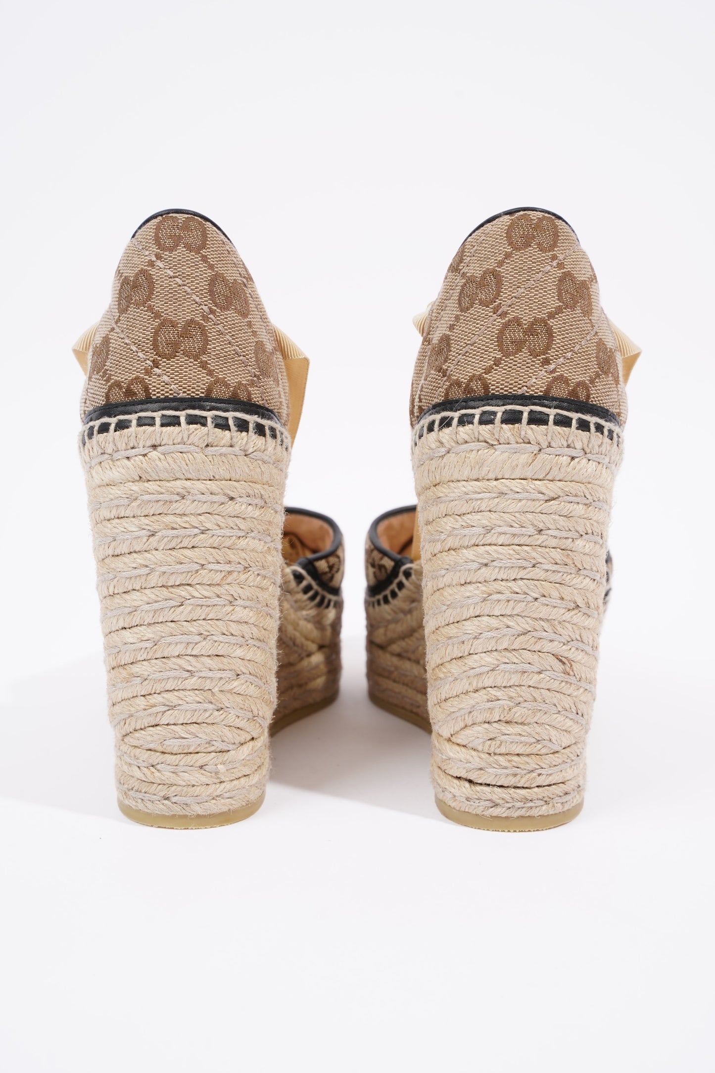 Gucci GG Matelasse Espadrille Beige / Brown Canvas EU 38 UK 5