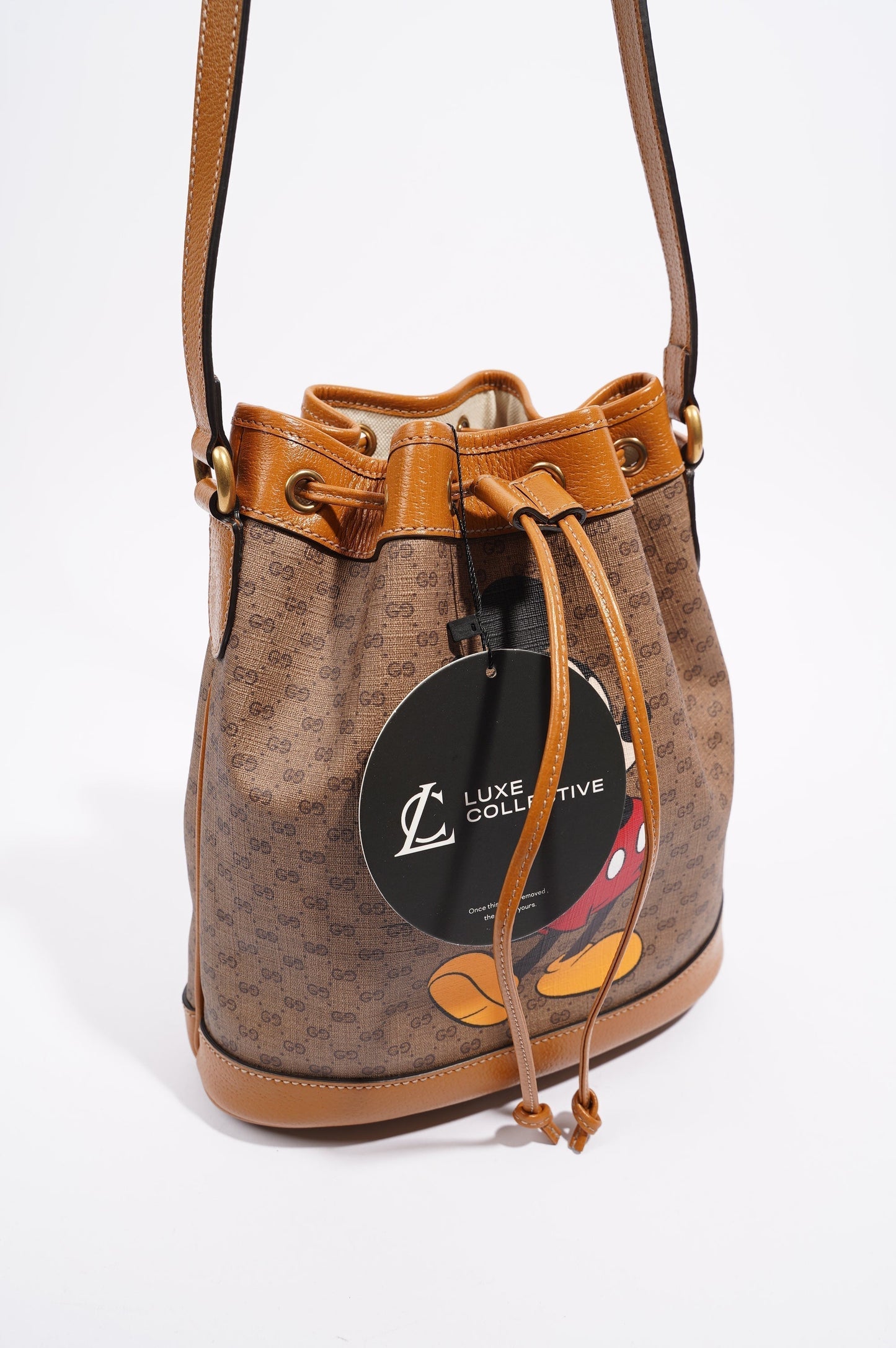 Gucci x Disney Womens Bucket Bag Brown Small