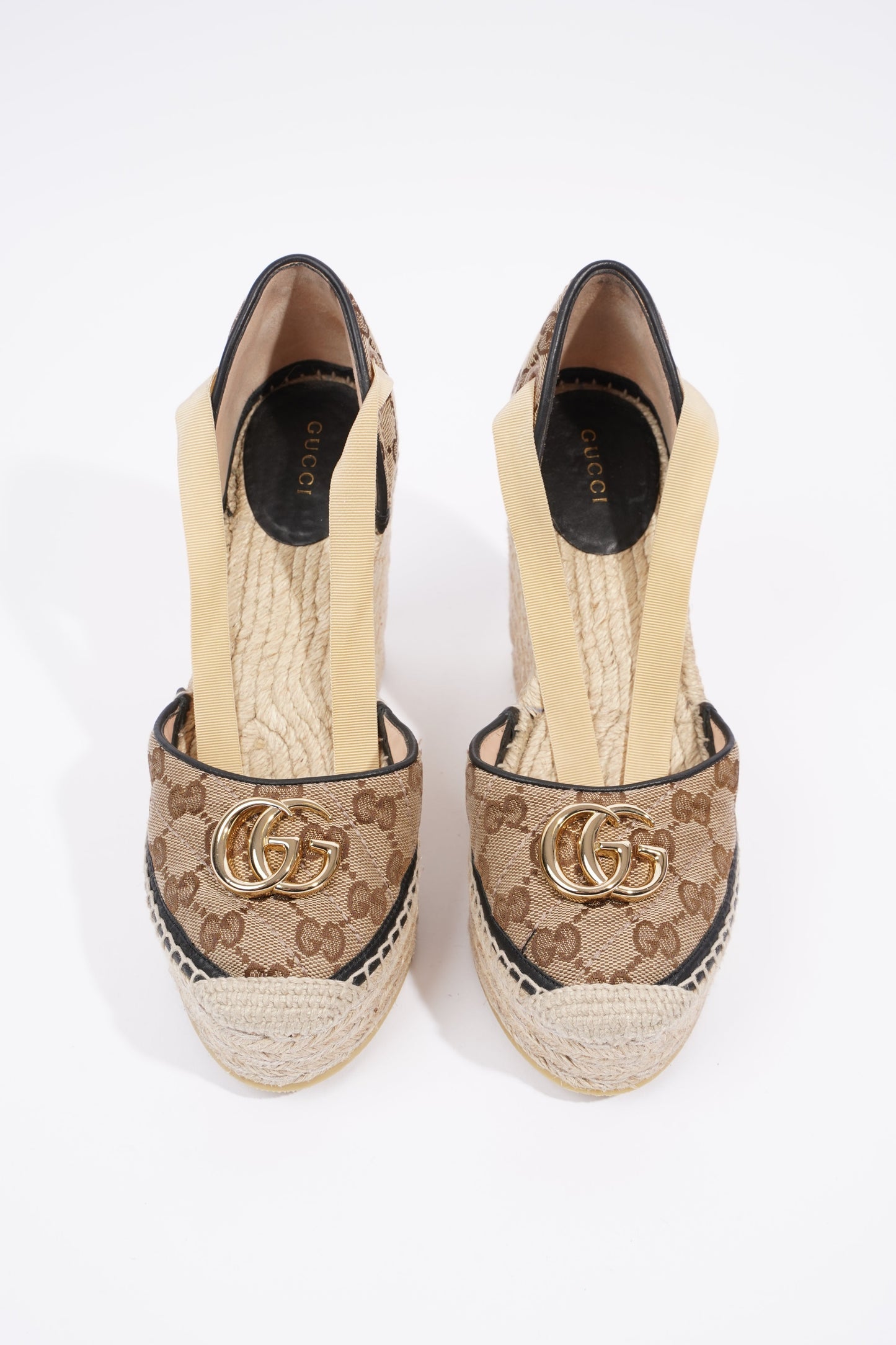 Gucci GG Matelasse Espadrille Beige / Brown Canvas EU 38 UK 5