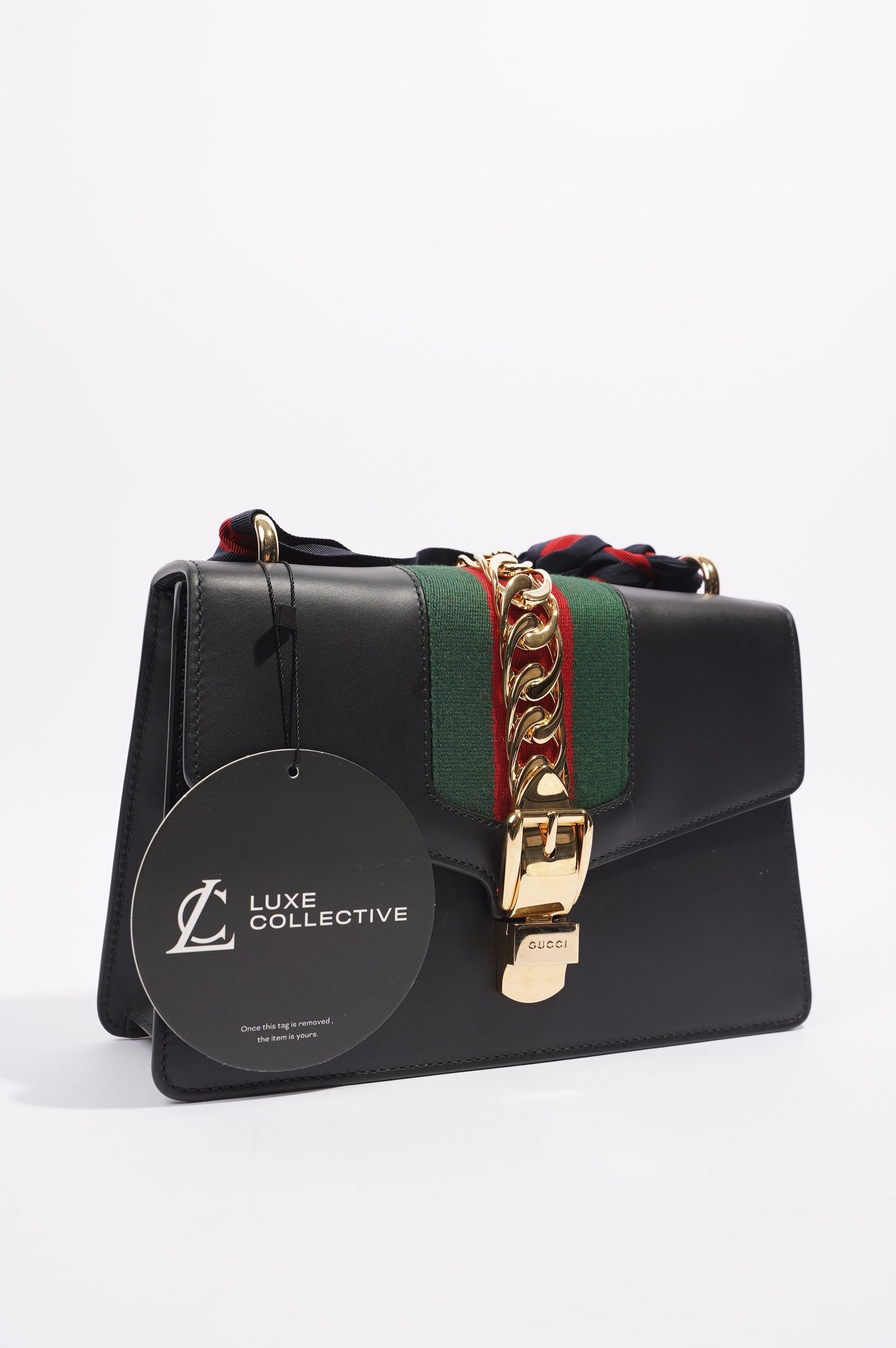 Gucci Womens Sylvie Black / Green / Red Medium