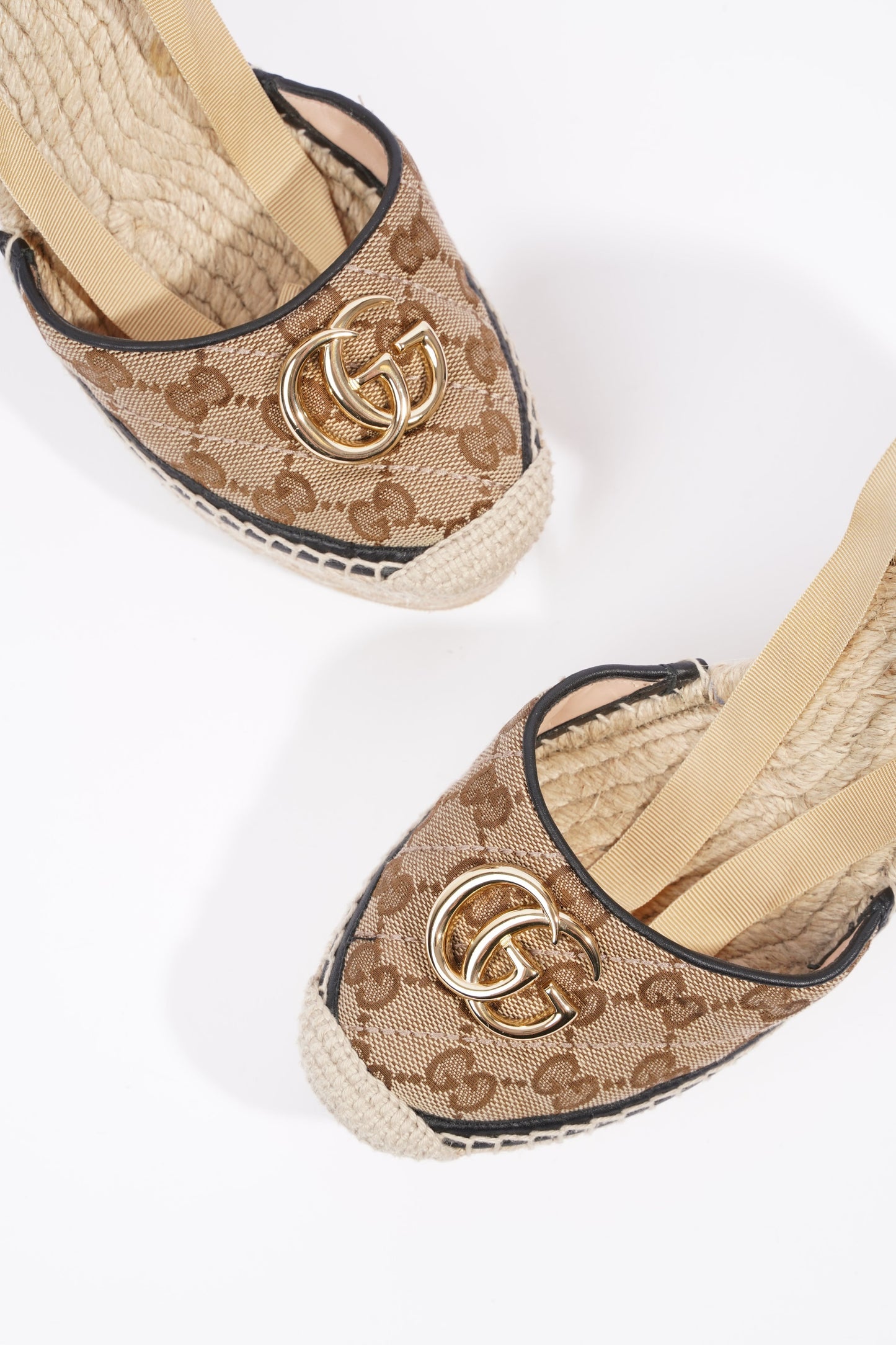 Gucci GG Matelasse Espadrille Beige / Brown Canvas EU 38 UK 5