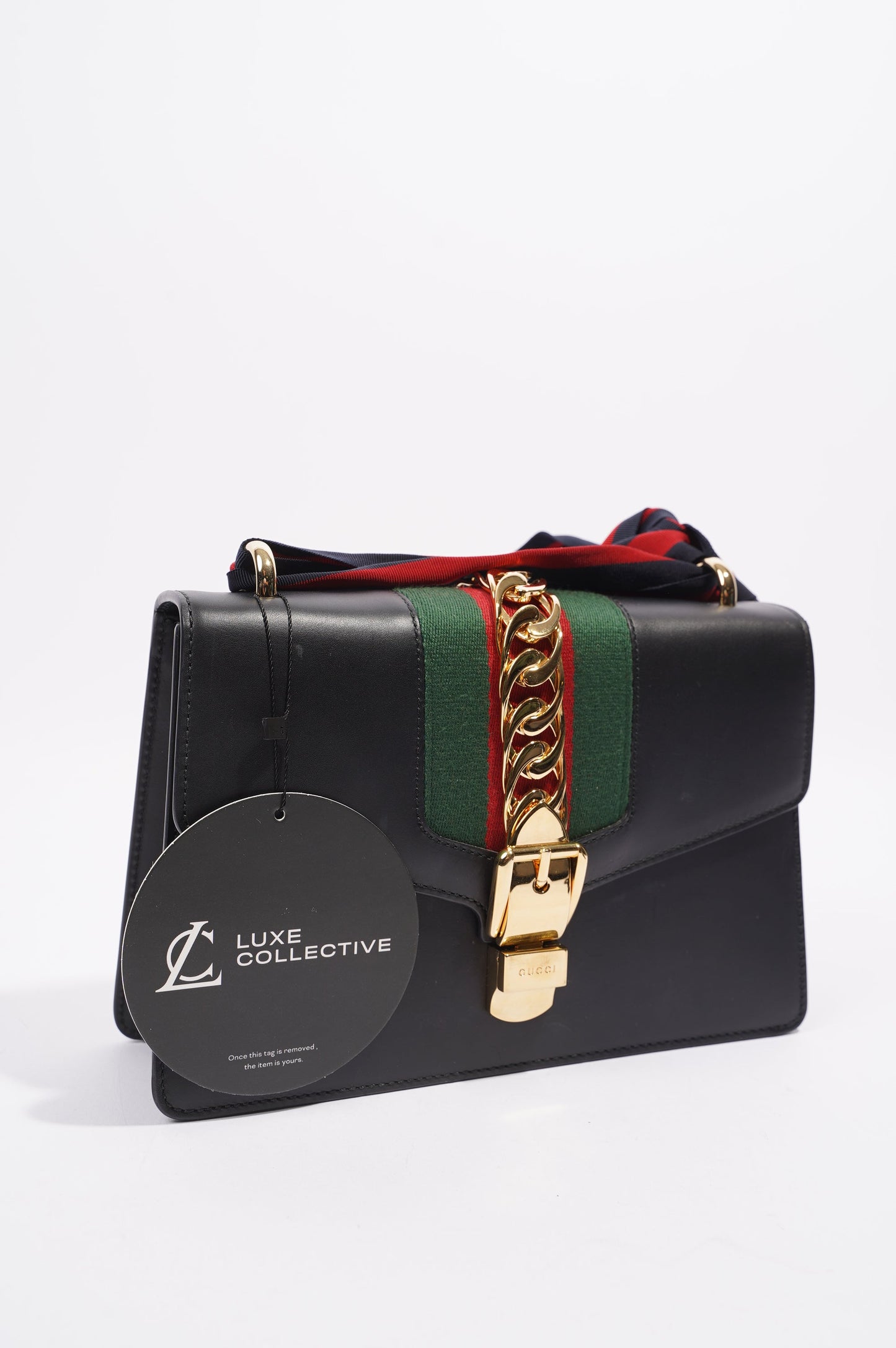 Gucci Womens Sylvie Black / Green / Red Medium