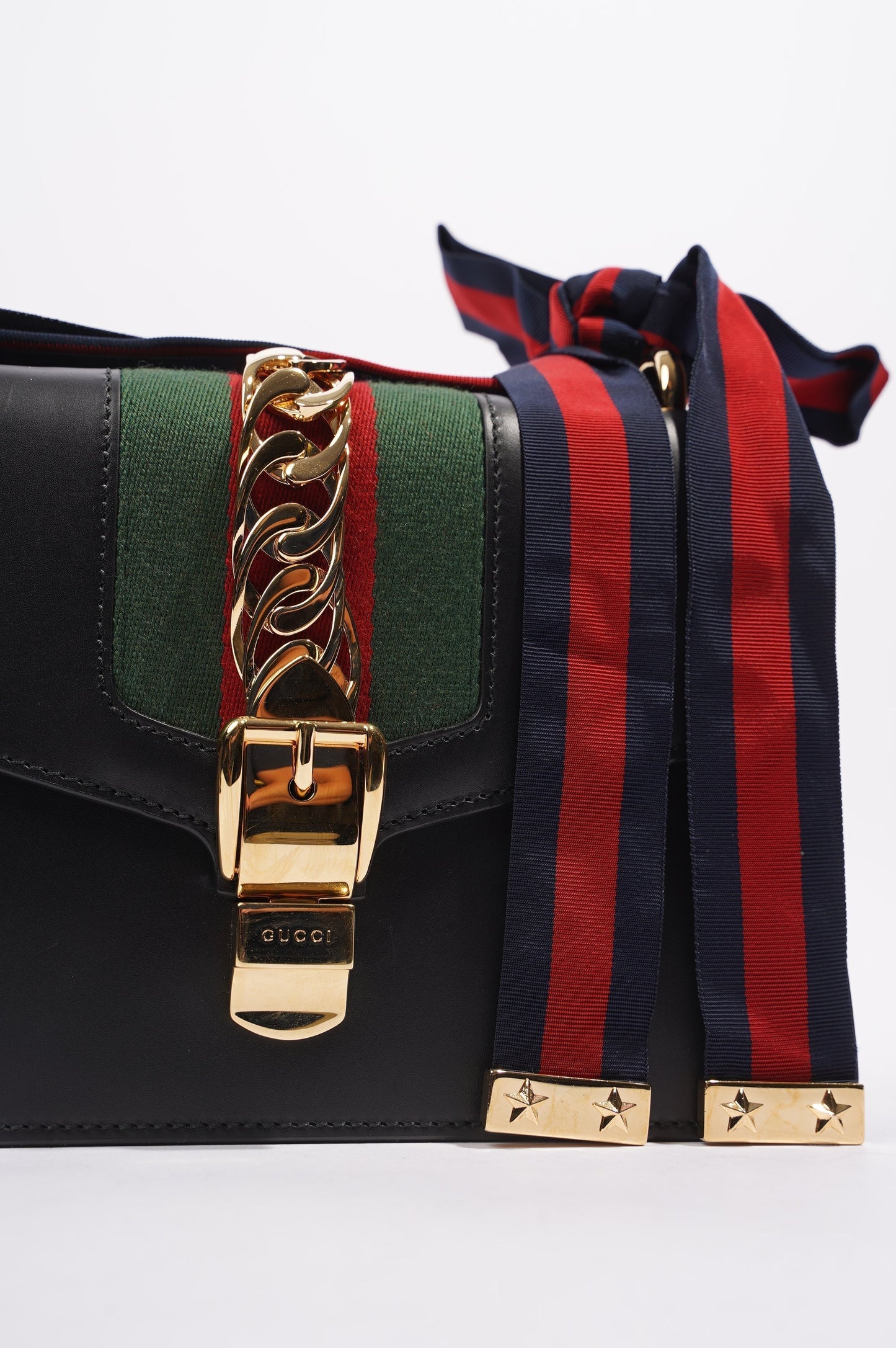 Gucci Womens Sylvie Black / Green / Red Medium