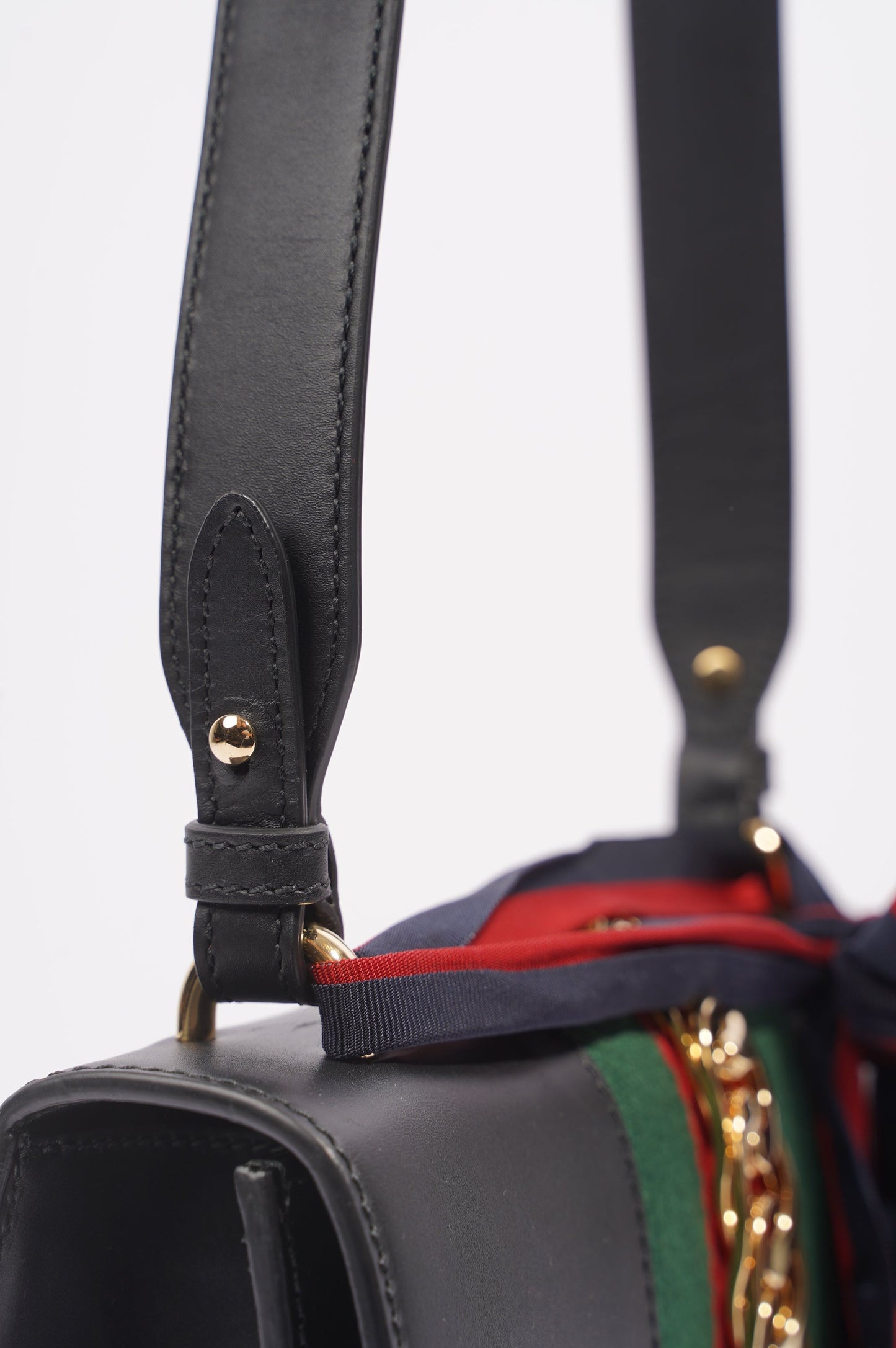 Gucci Womens Sylvie Black / Green / Red Medium