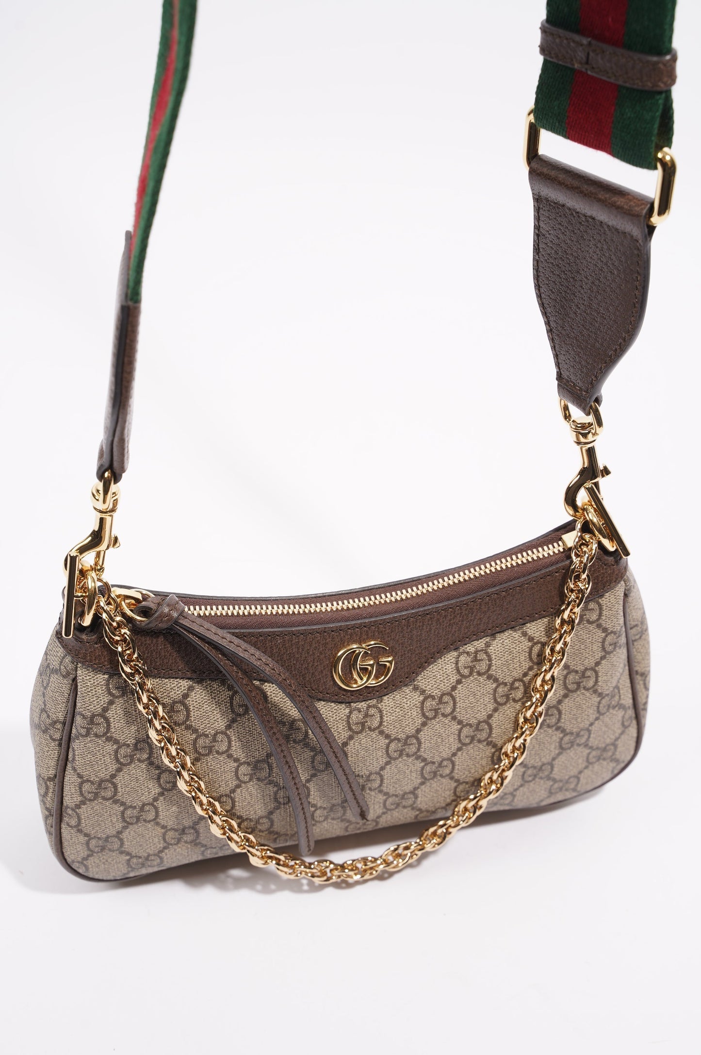 Gucci Womens Ophidia Bag Monogram / Brown Small