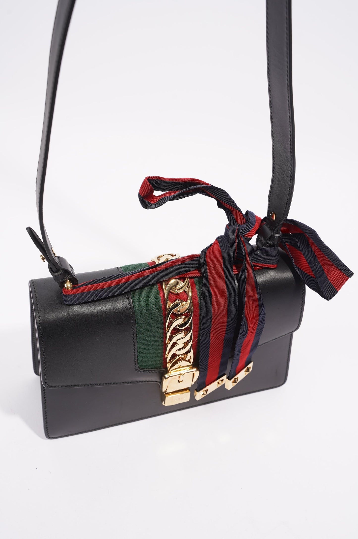 Gucci Womens Sylvie Black / Green / Red Medium