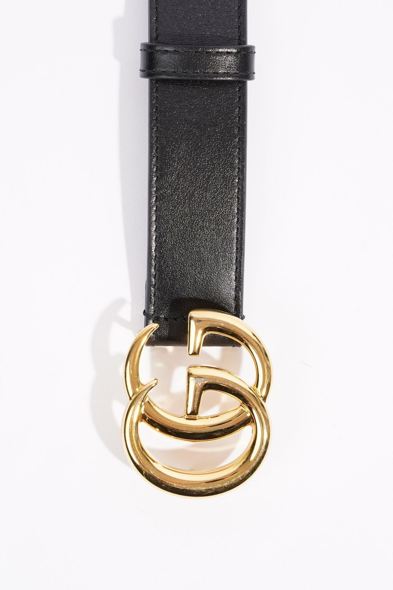 Gucci Womens GG Marmont Belt Black Leather 70cm