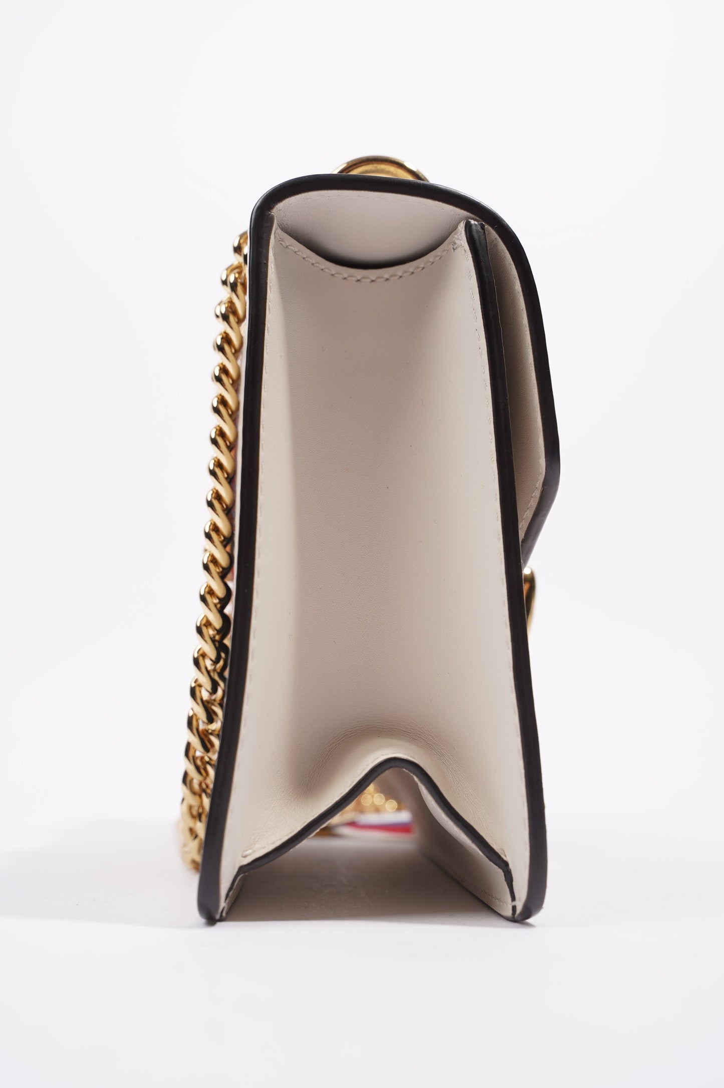 Gucci Womens Sylvie Chain Bag White / Navy / Red Mini