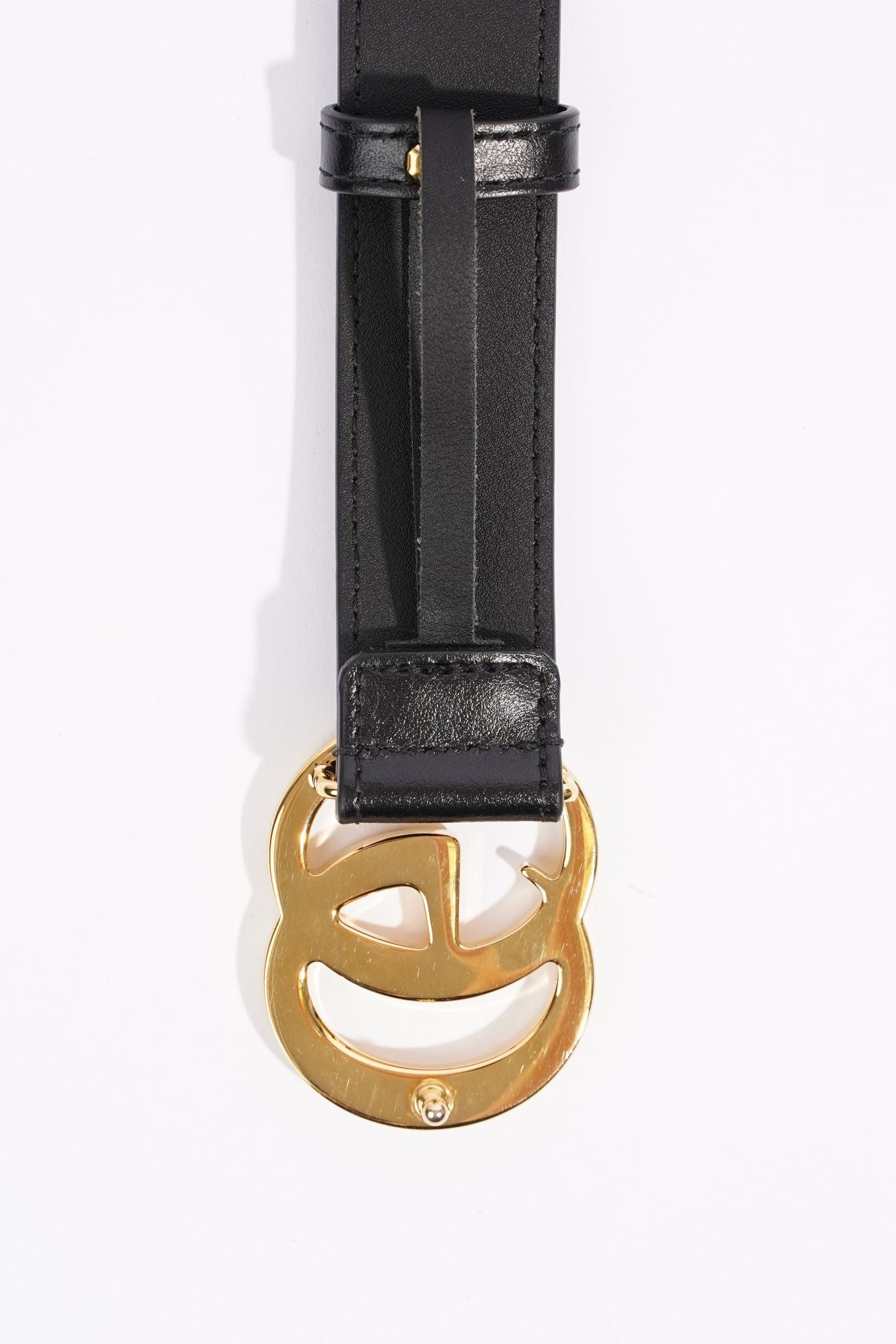 Gucci Womens GG Marmont Belt Black Leather 70cm