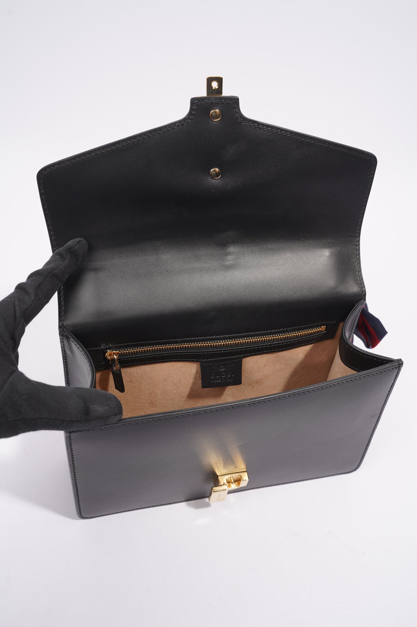 Gucci Womens Sylvie Black / Green / Red Medium