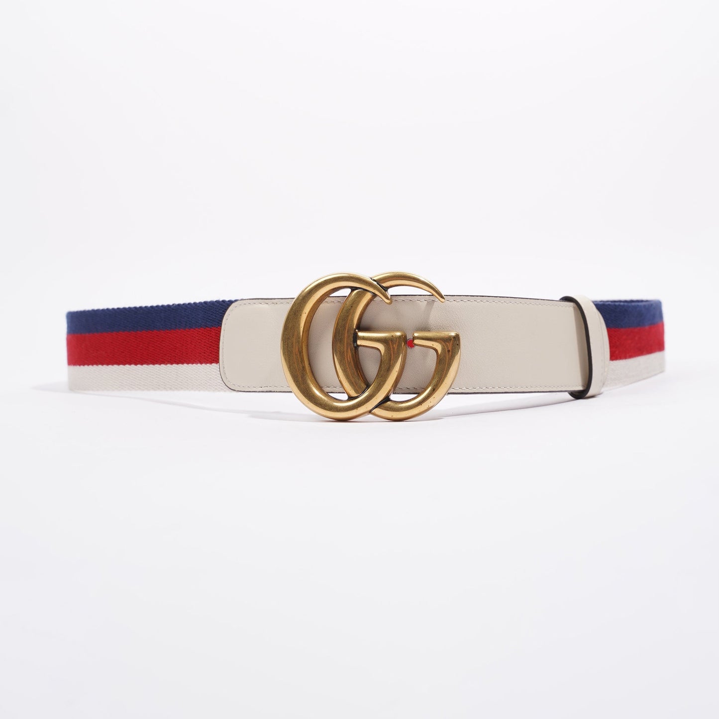 Gucci Marmont Belt White / Blue / Red 90cm - 36"